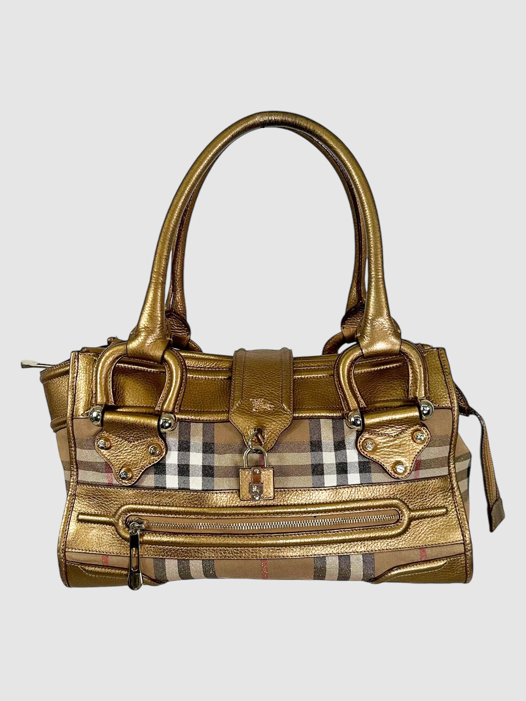 Metallic House Check Manor Tote Bag