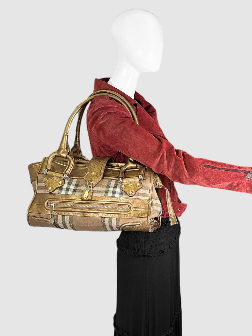 Metallic House Check Manor Tote Bag