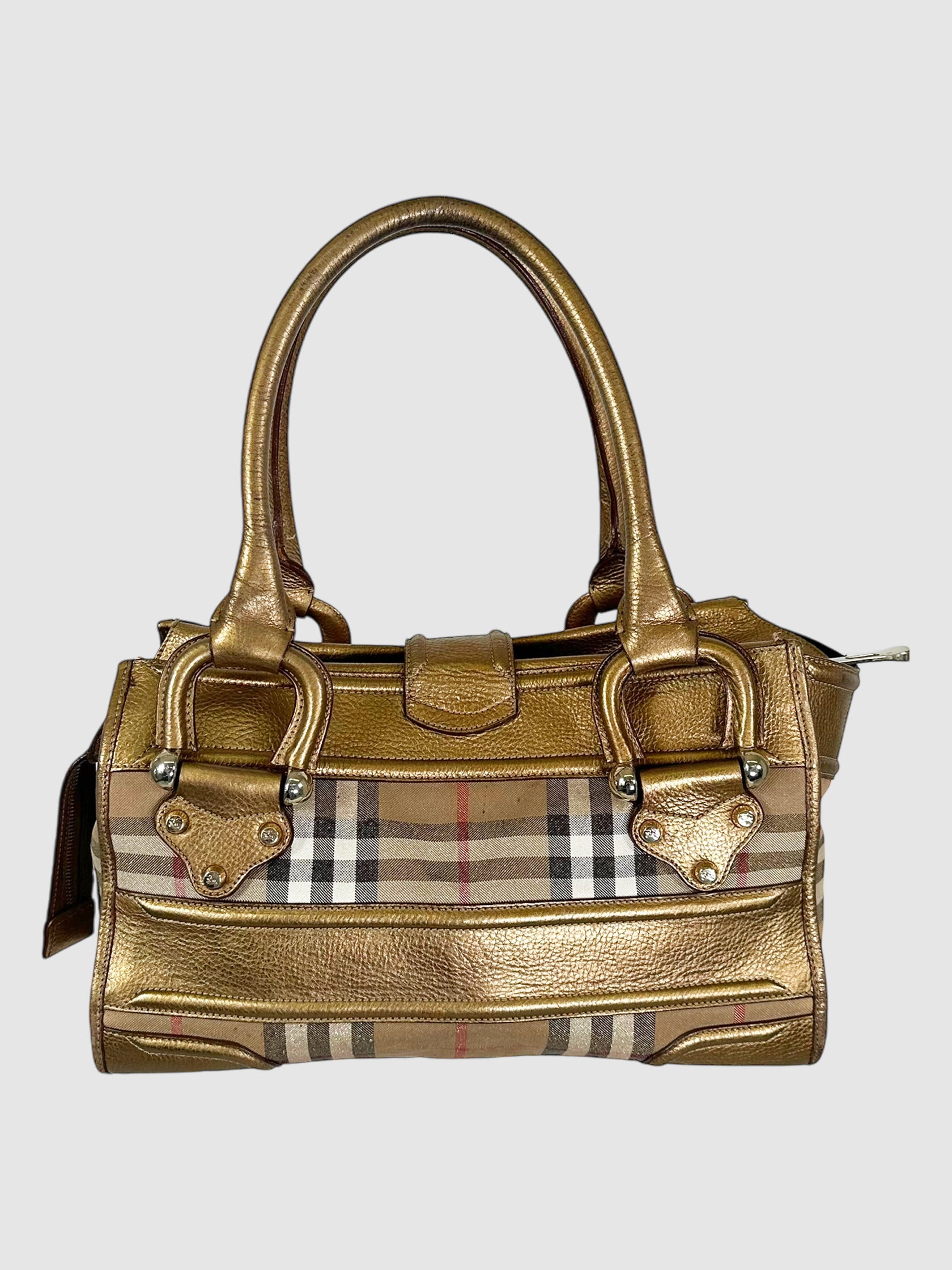 Metallic House Check Manor Tote Bag
