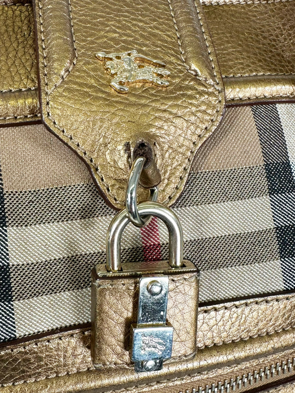 Metallic House Check Manor Tote Bag