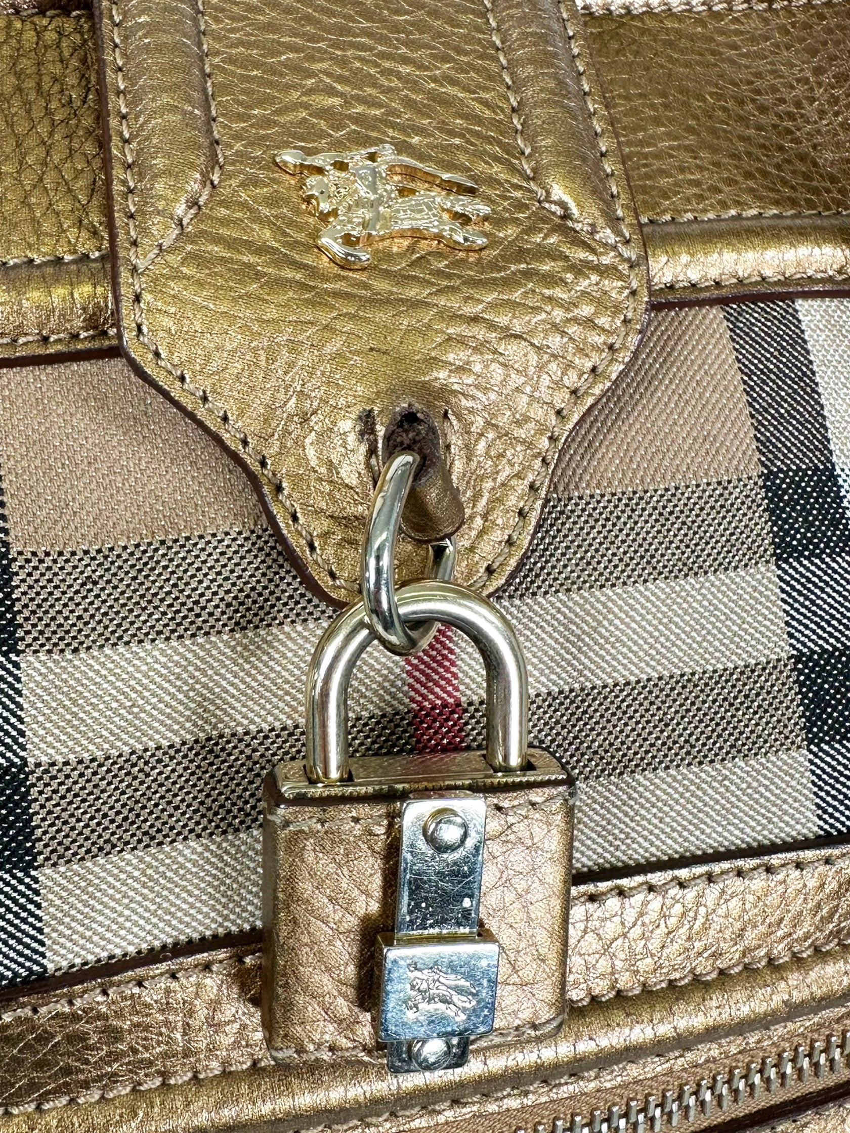 Metallic House Check Manor Tote Bag