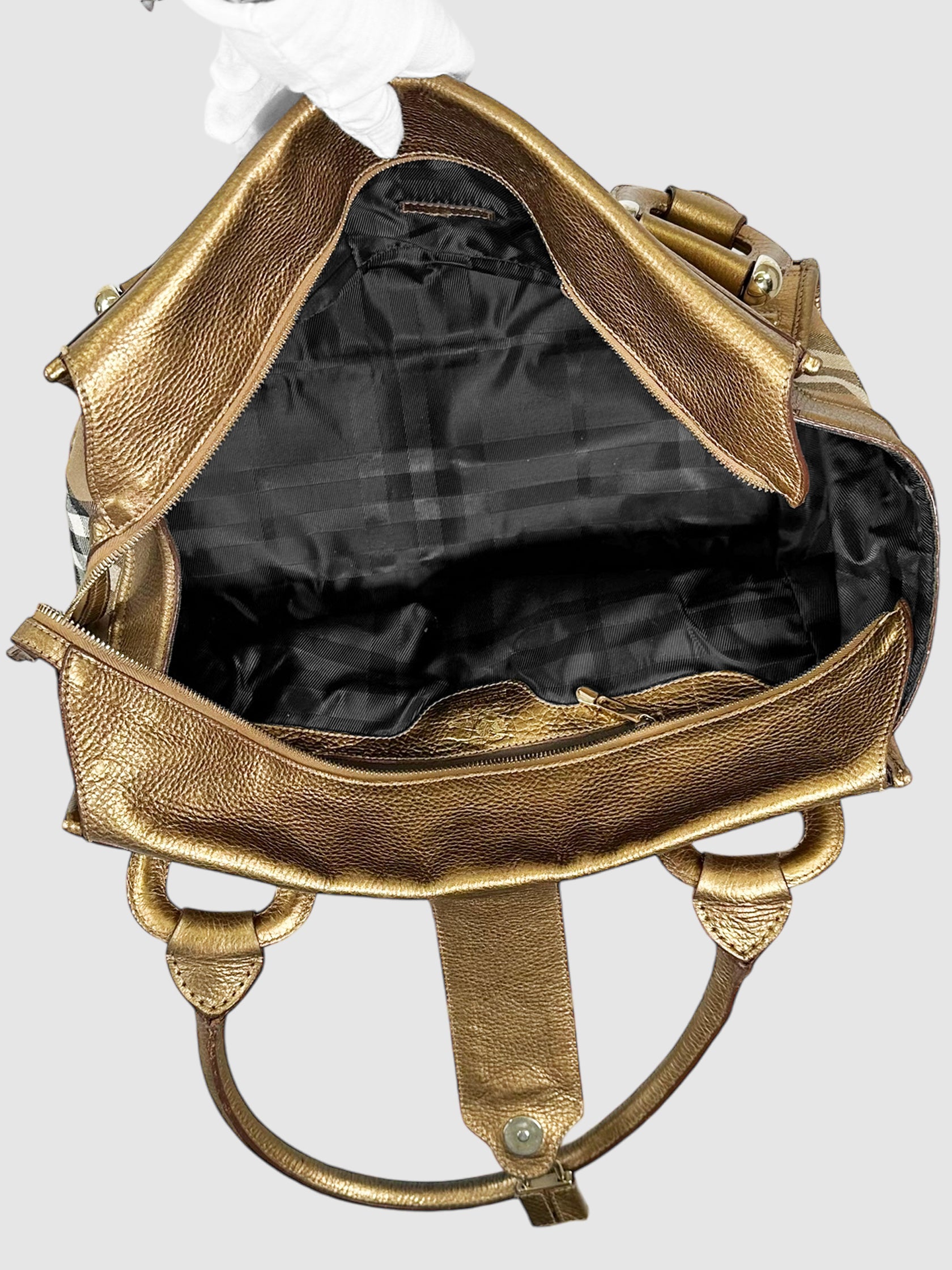 Metallic House Check Manor Tote Bag