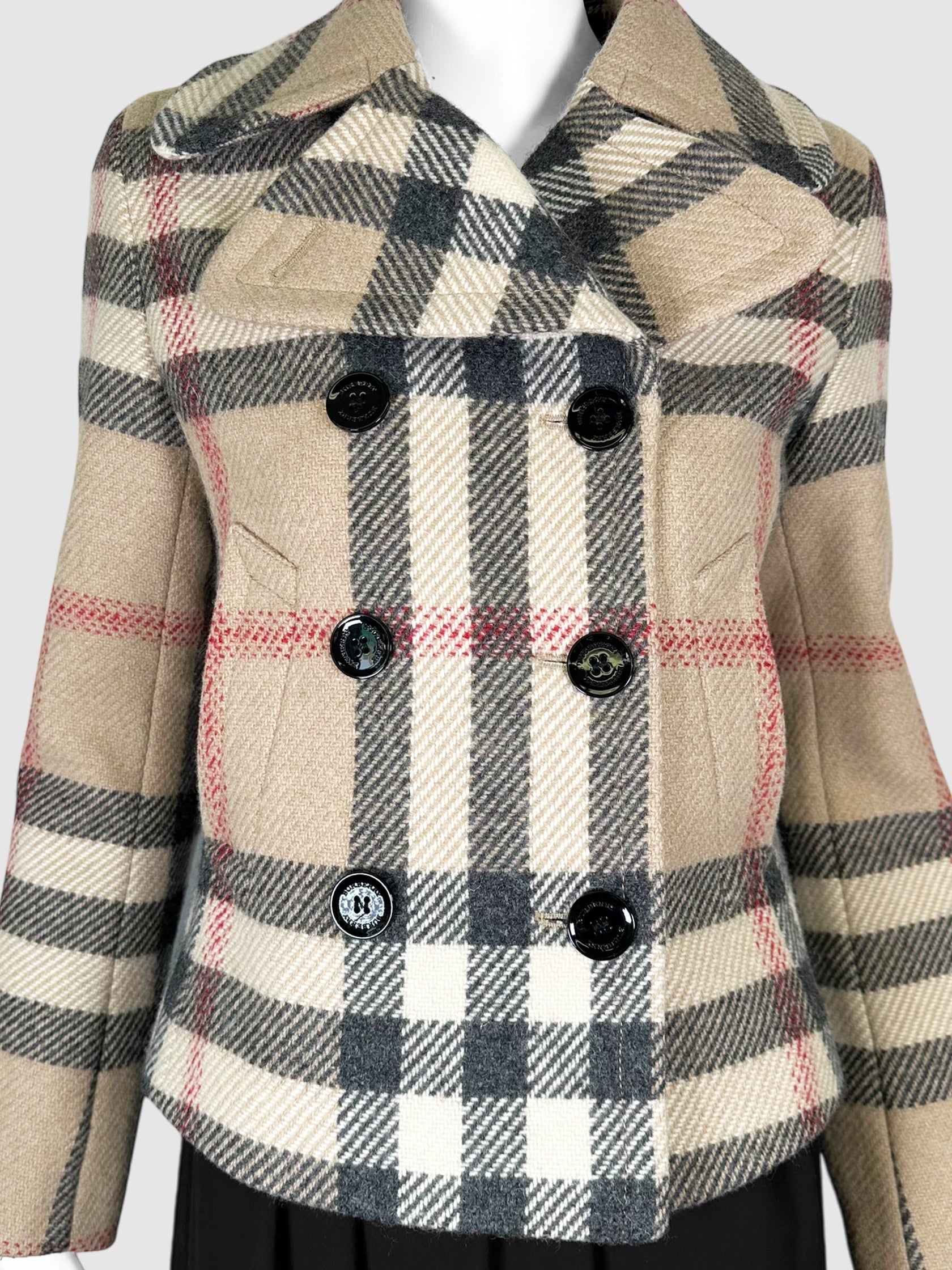 Nova Check Wool Coat - Size M
