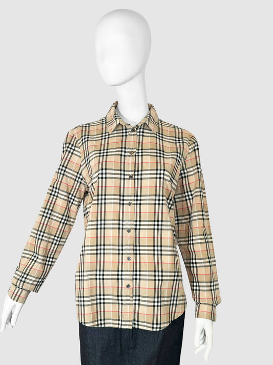 House Check Button-Up Top - Size L