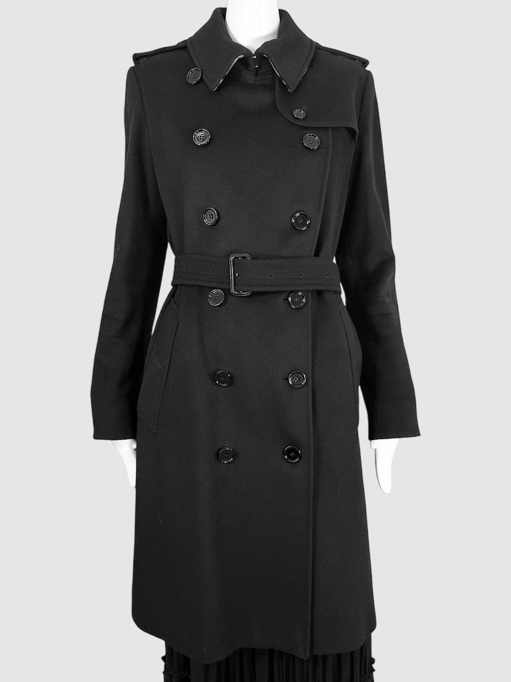Cashmere Double-Breasted Belted Coat - Size 6