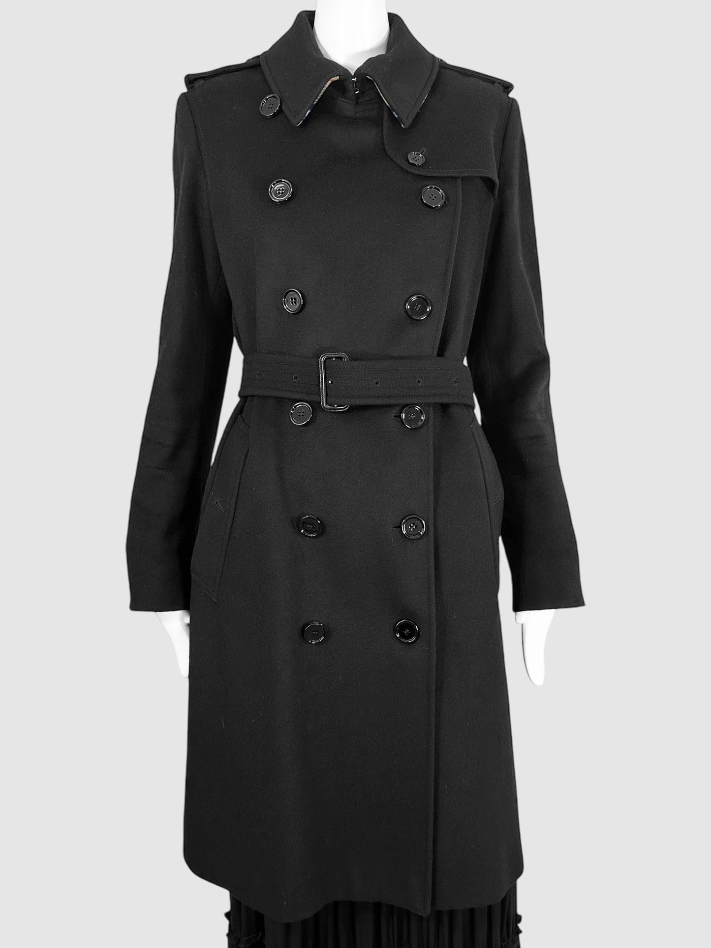 Cashmere Double-Breasted Belted Coat - Size 6