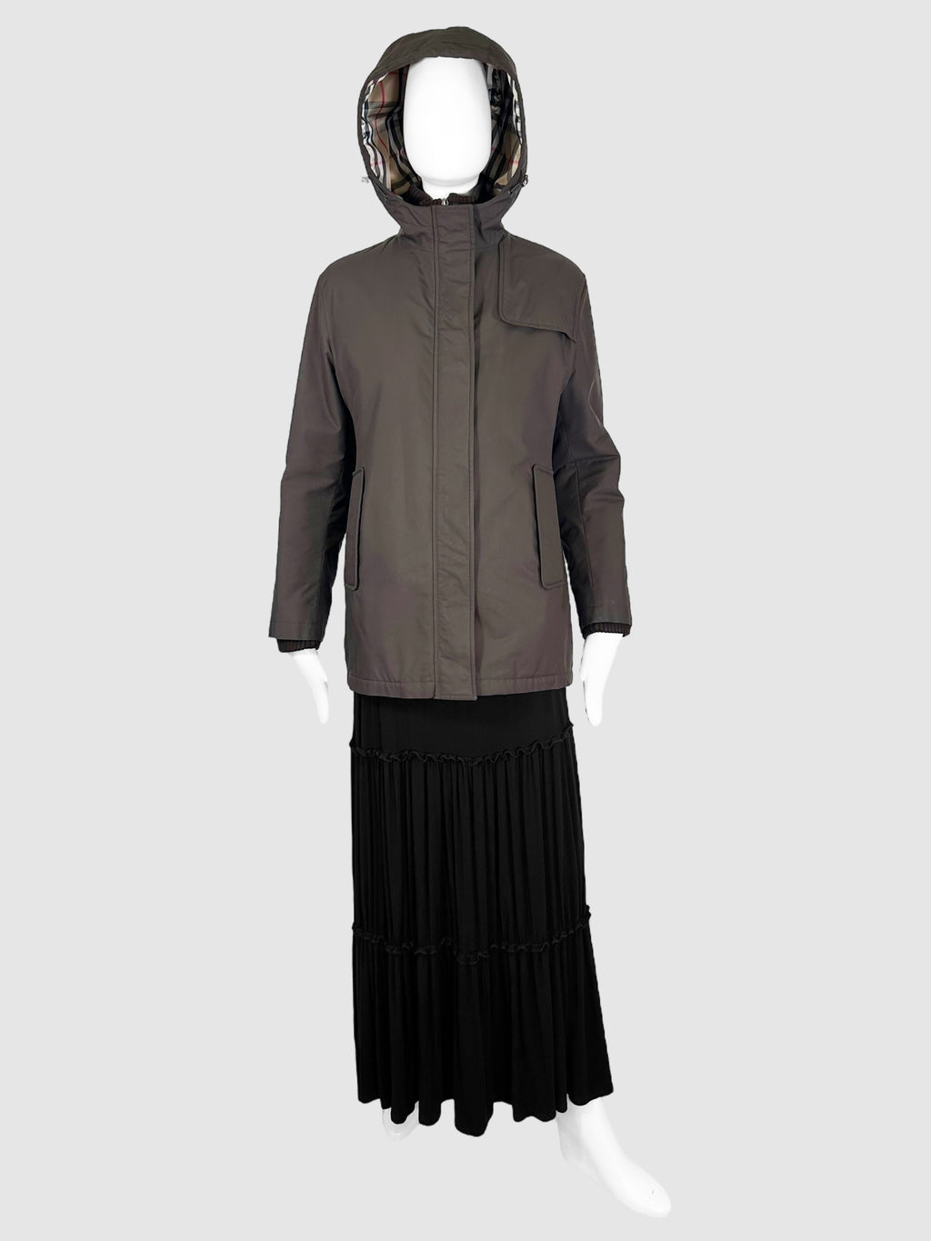 Hooded Dual Zip-Up Jacket - Size S