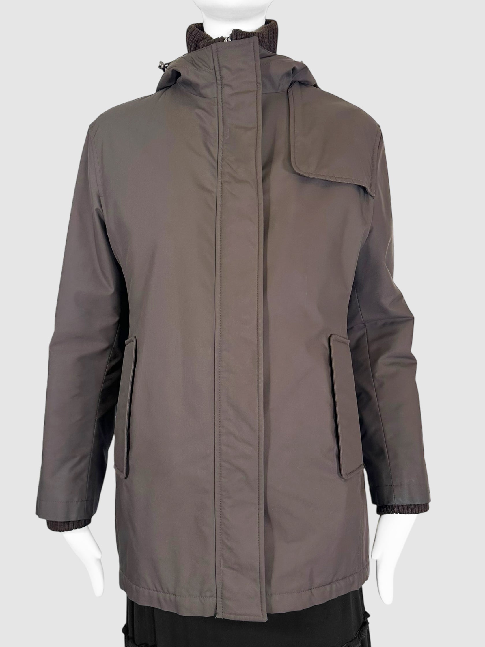 Hooded Dual Zip-Up Jacket - Size S