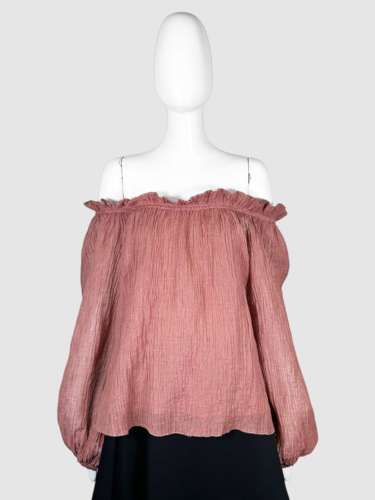 Crinkled Off-the-Shoulder Top - Size XS