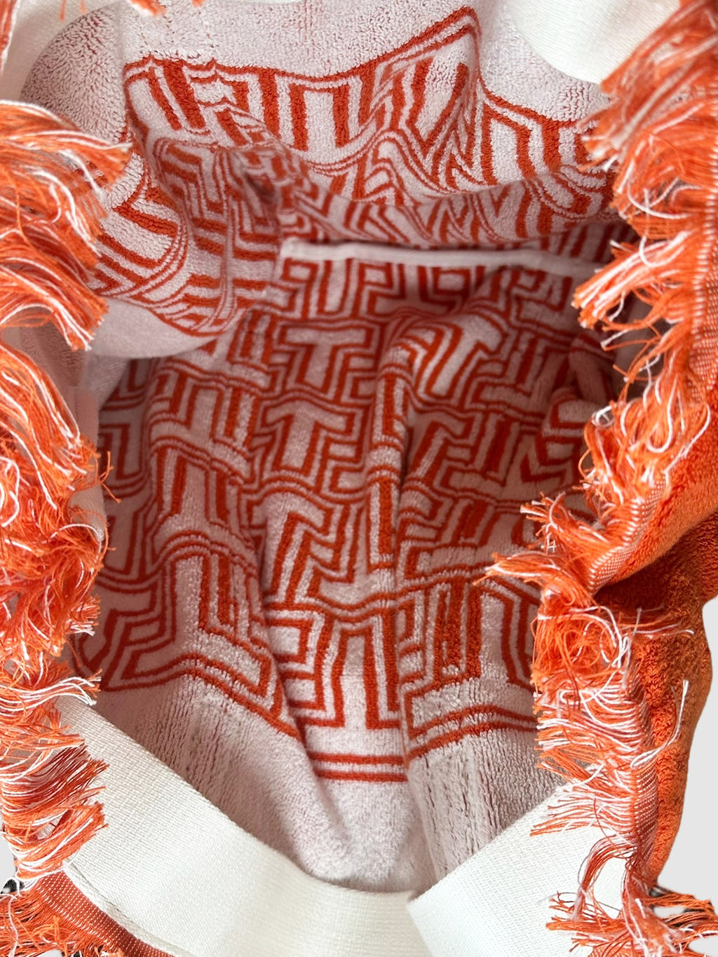 Fringe Terry Cloth Beach Bag