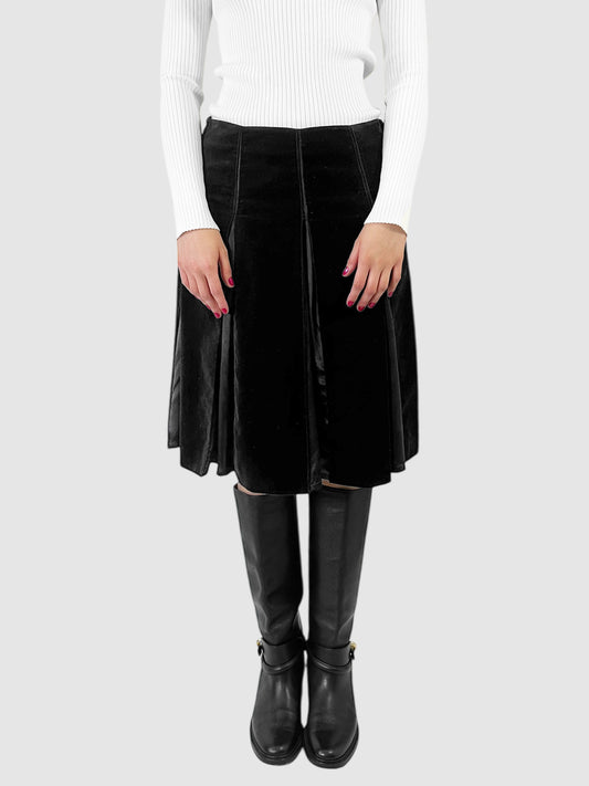 Velvet Pleated Midi Skirt - Size 8