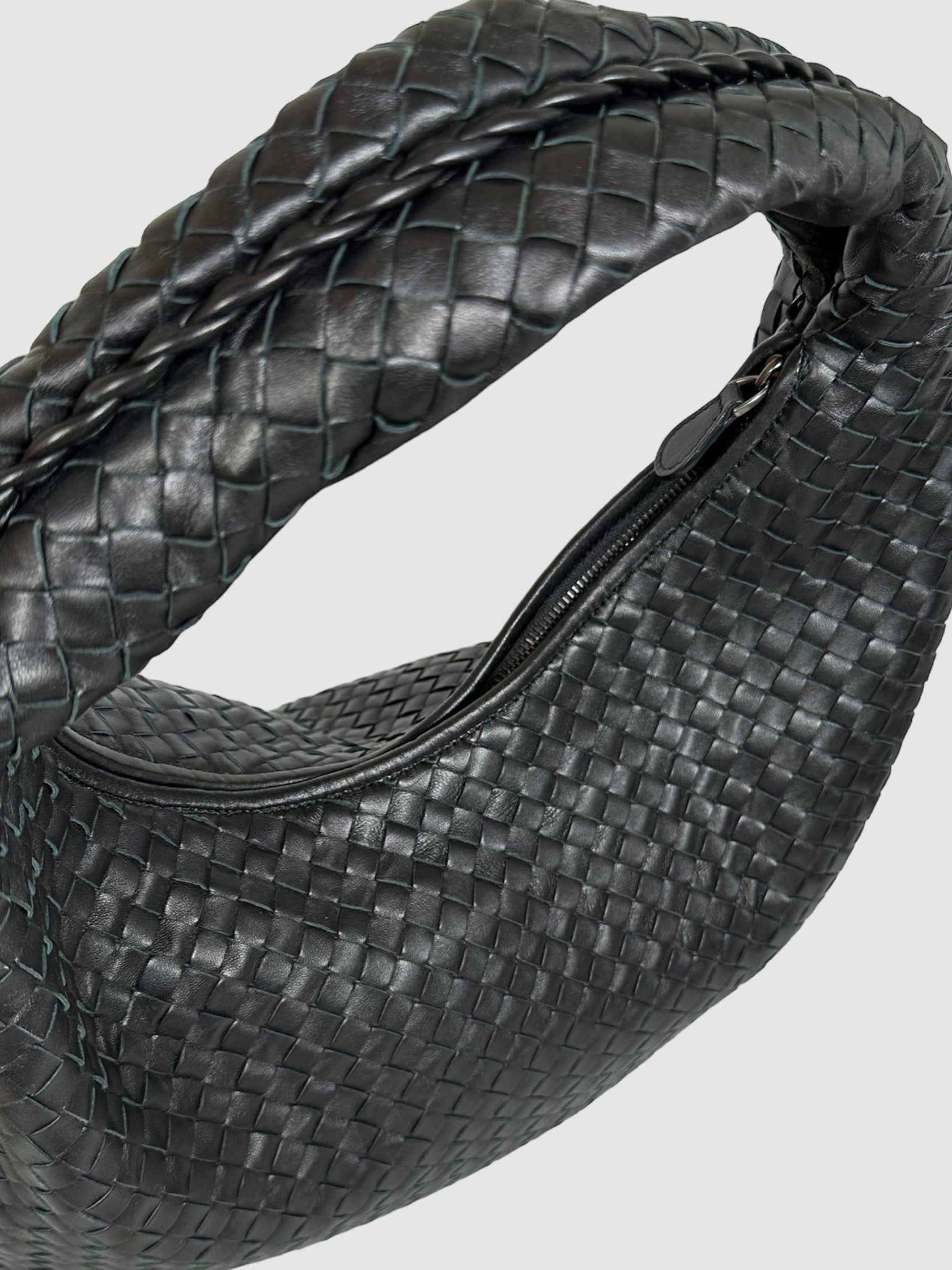 Intrecciato Leather Hobo Bag