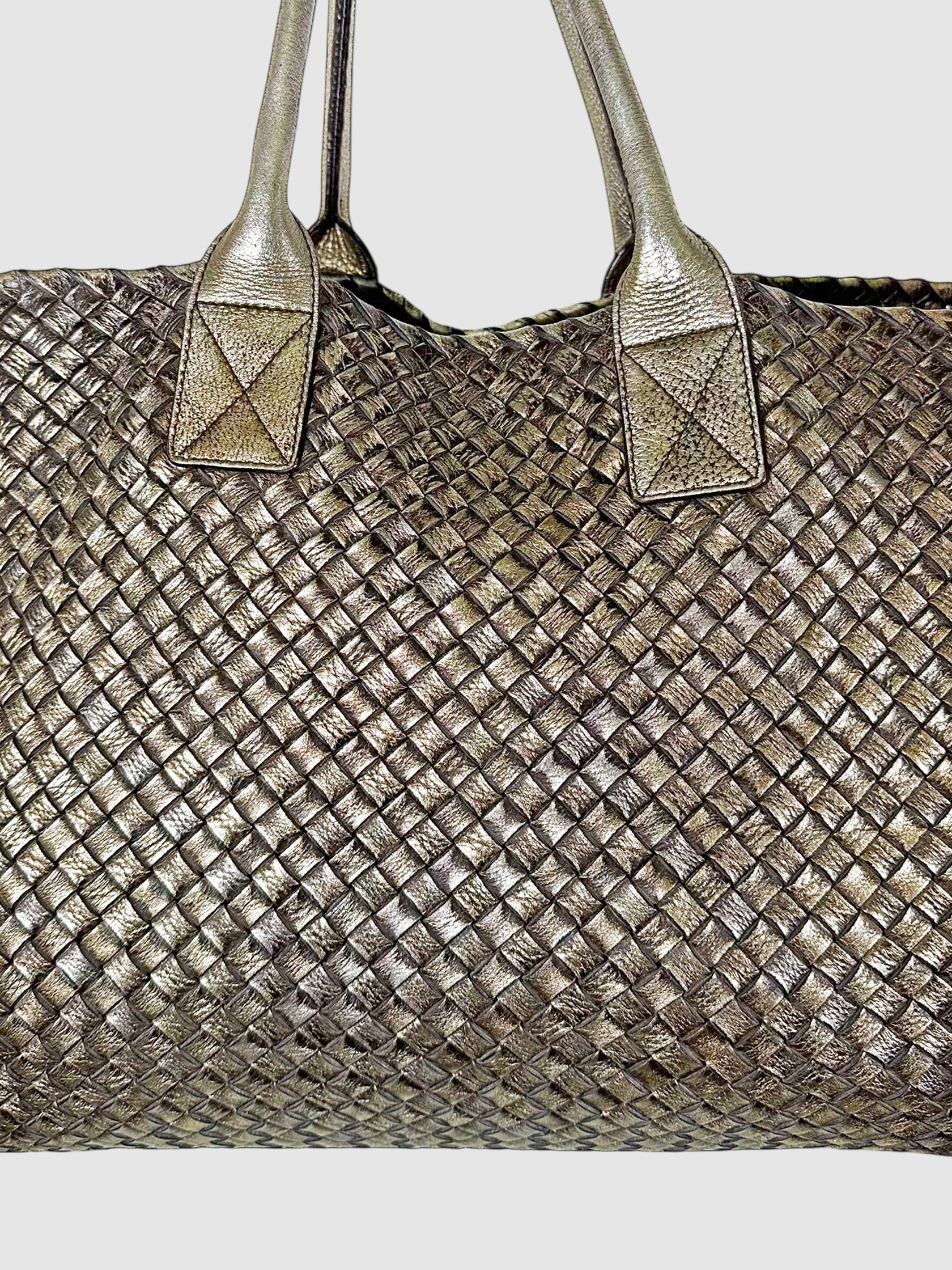 Large Metallic Intrecciato Cabat Tote
