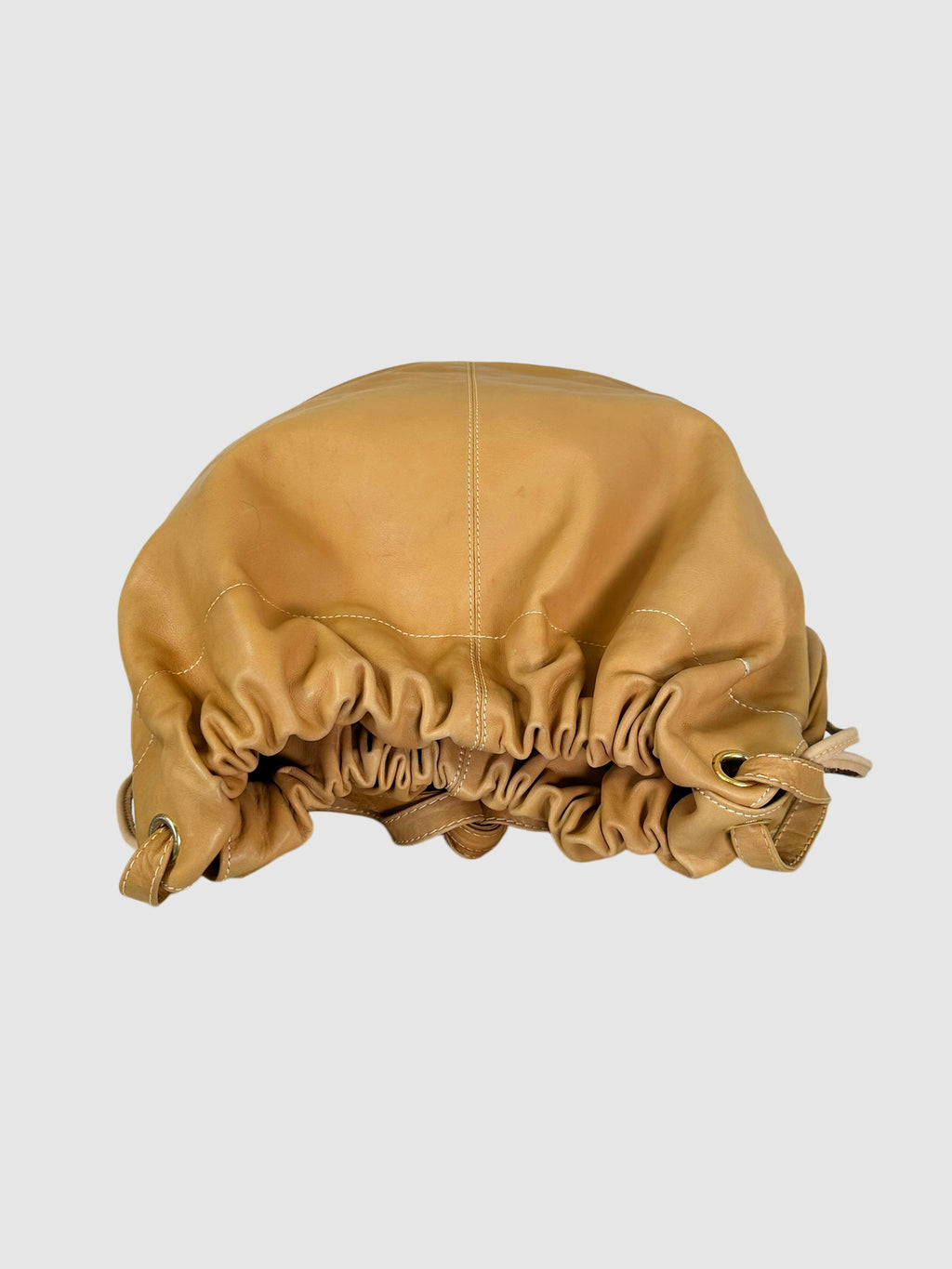 Leather Drawstring Hobo Bag