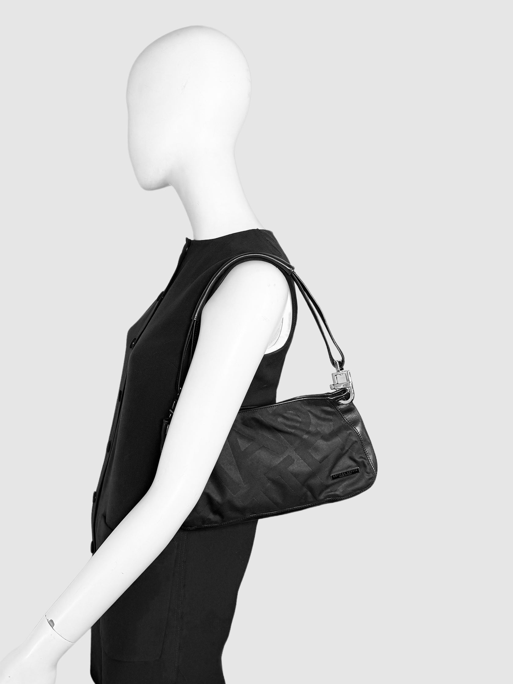 Nylon Baguette Shoulder Bag