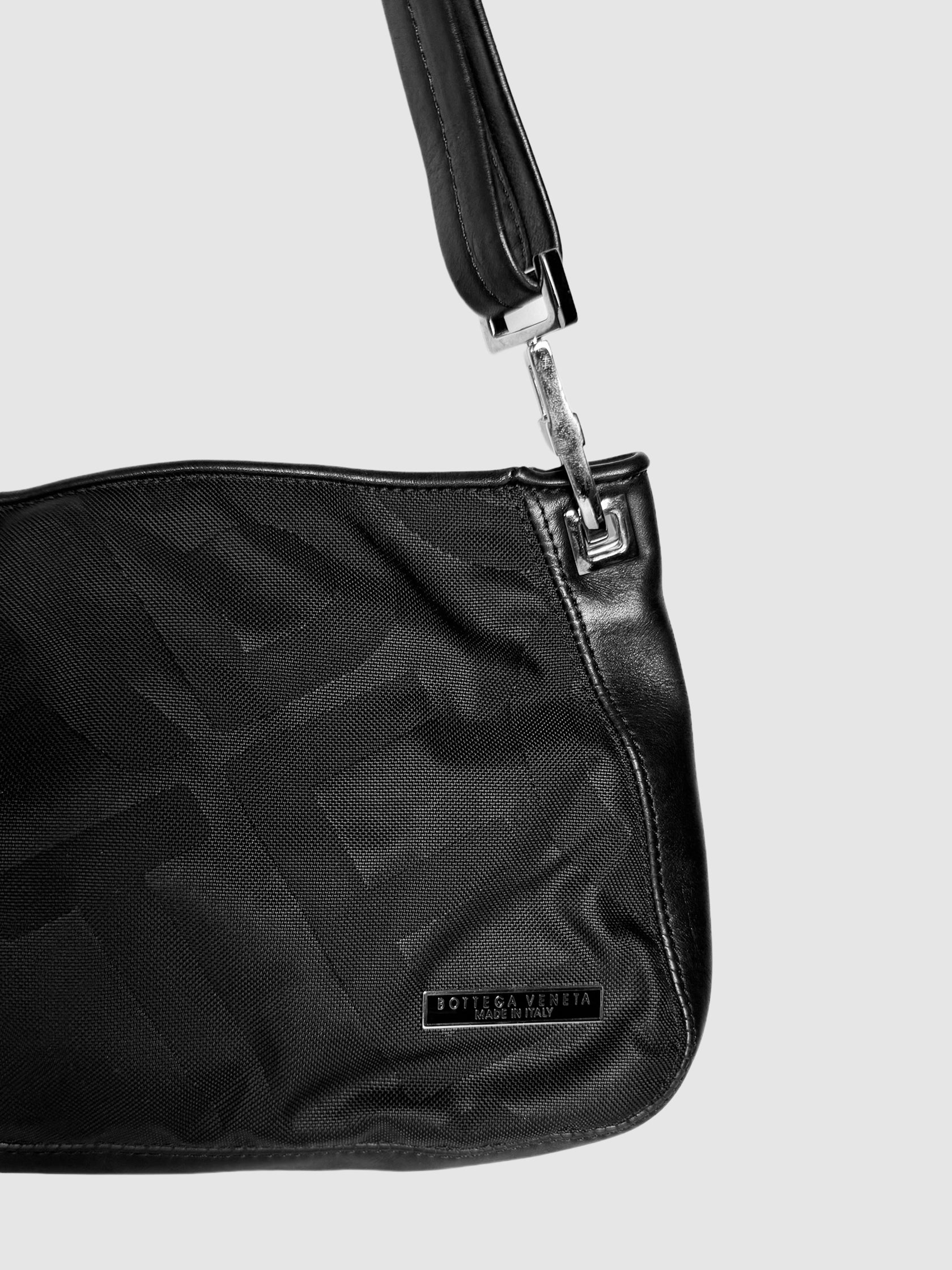 Nylon Baguette Shoulder Bag