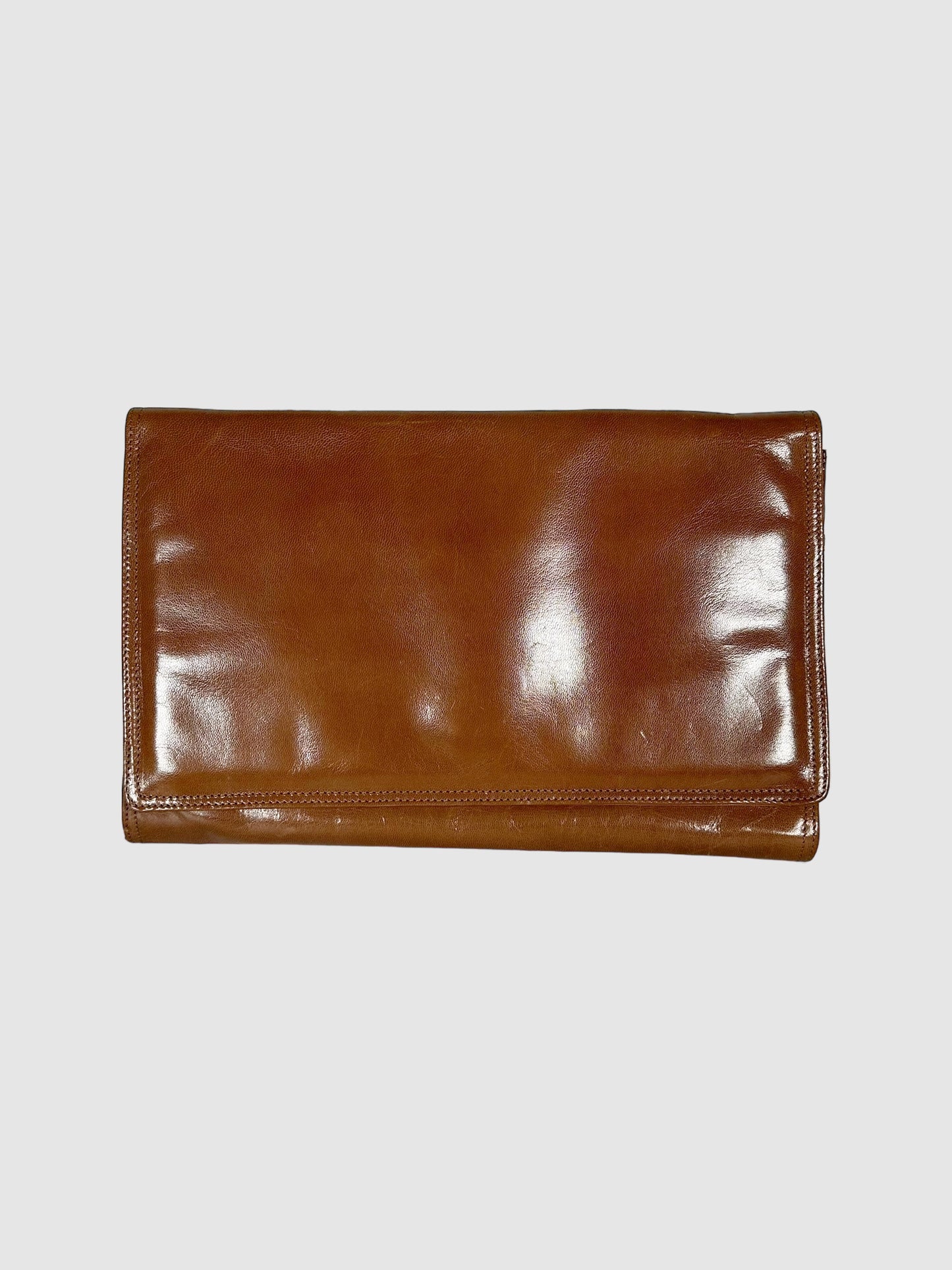 Leather Clutch with Wristlet