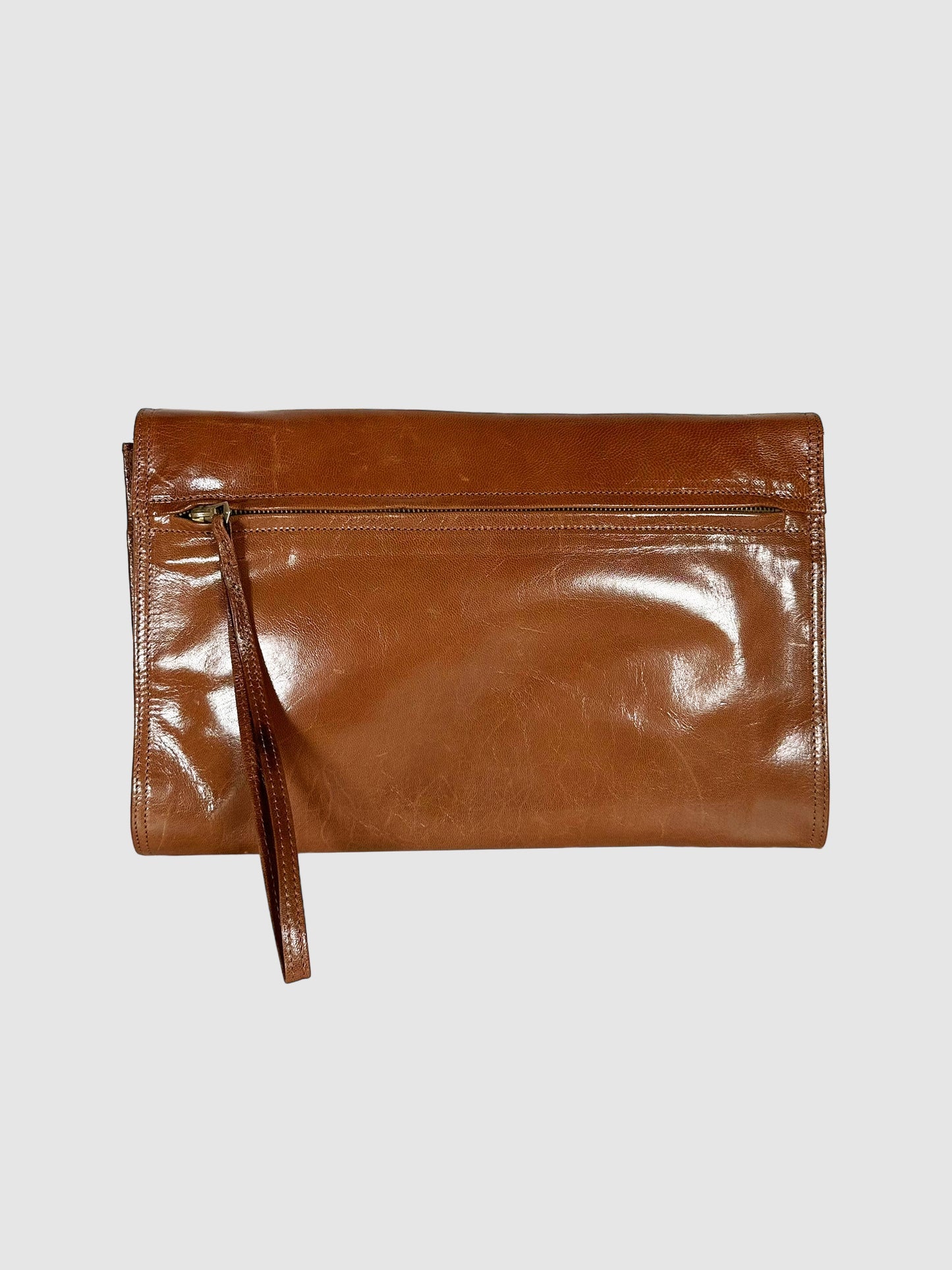 Leather Clutch with Wristlet