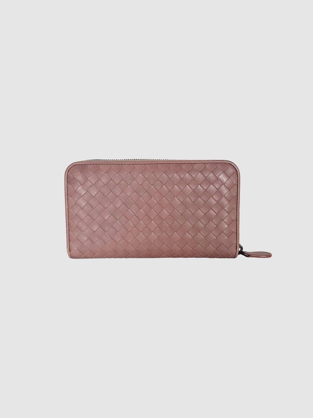 Bottega Veneta Pink Leather Nappa Intrecciato Zip Around Wallet Consignment Secondhand Designer Luxury Resale Toronto Trendy