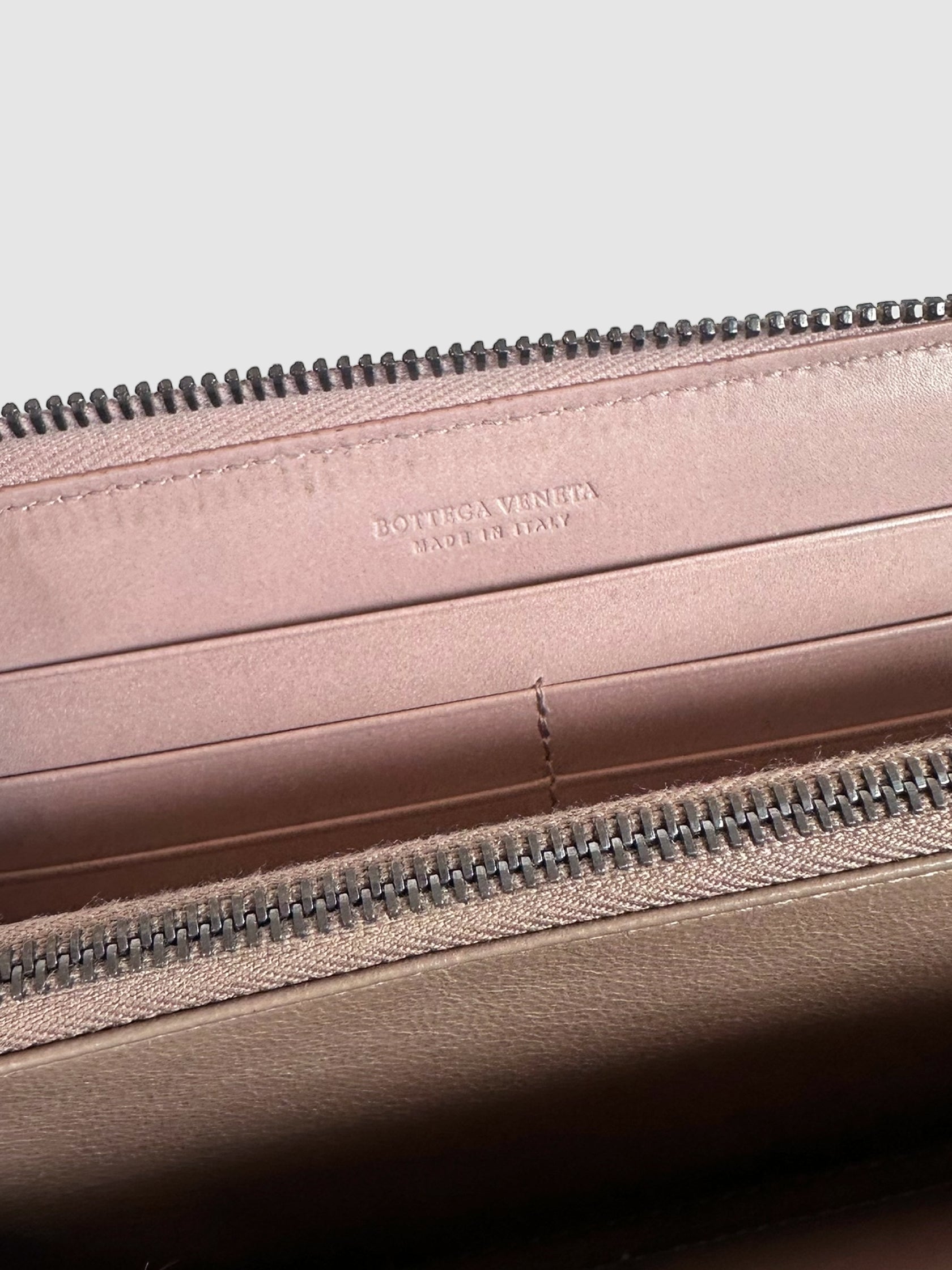 Nappa Intrecciato Zip Around Wallet