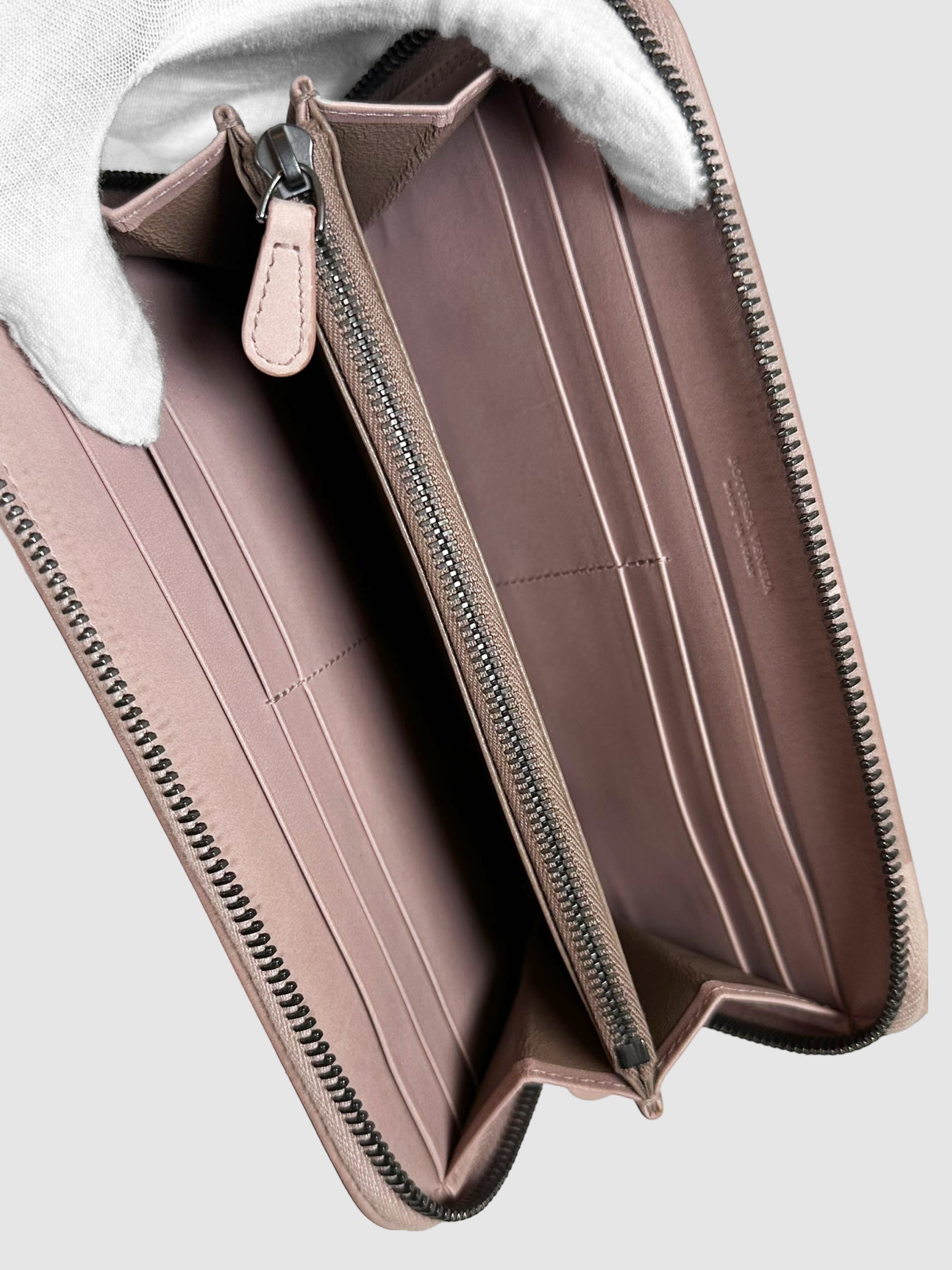Nappa Intrecciato Zip Around Wallet