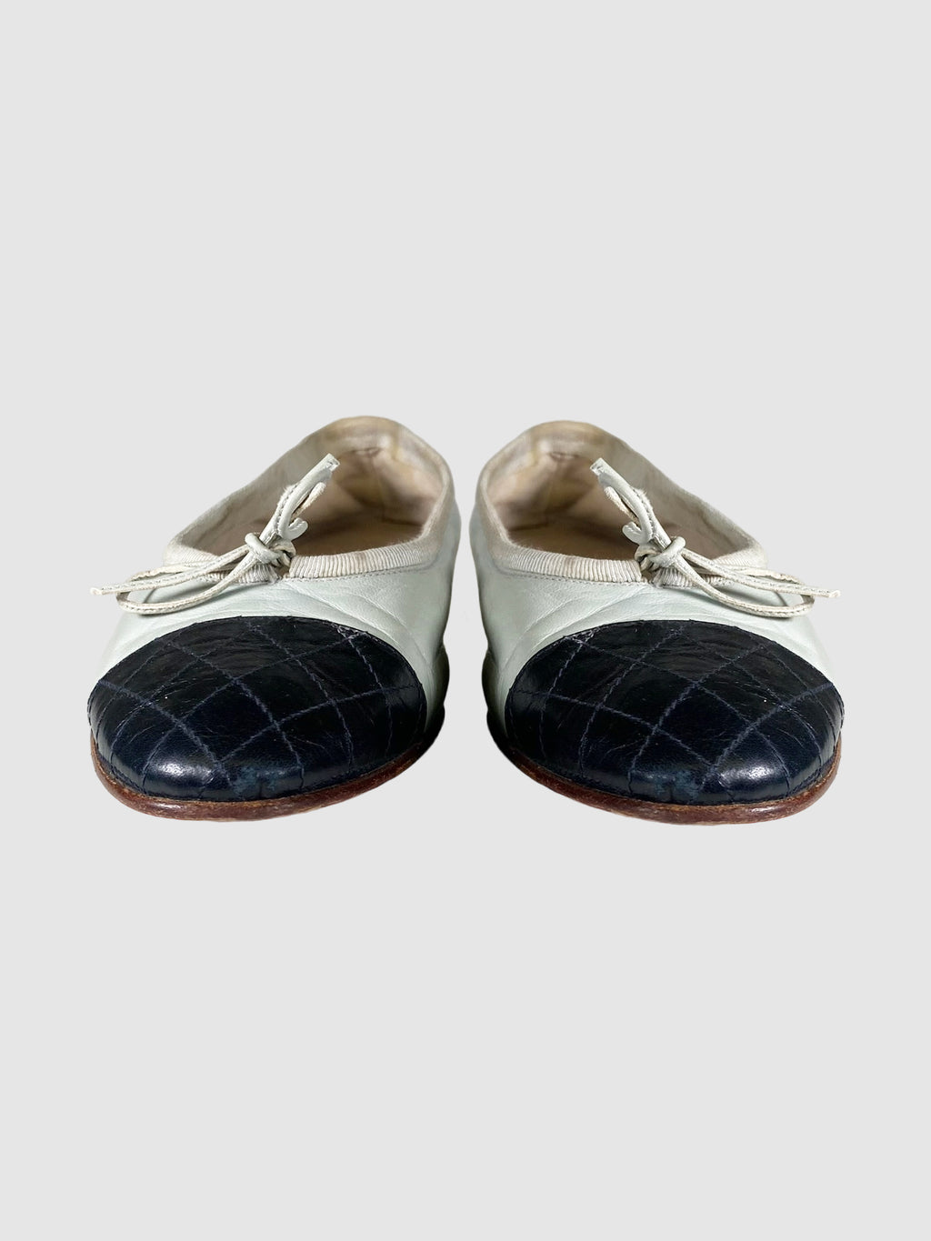 Interlocking CC Leather Ballerina Flats - Size 35.5