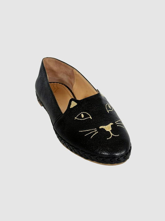 Crystal Embellishment Cat Loafers - Size 36.5