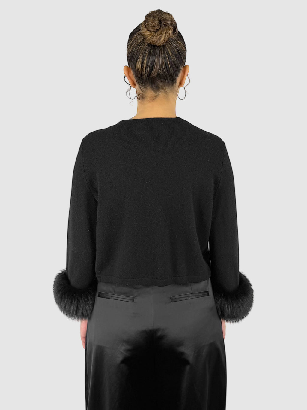 Cashmere Fur Trim Cardigan