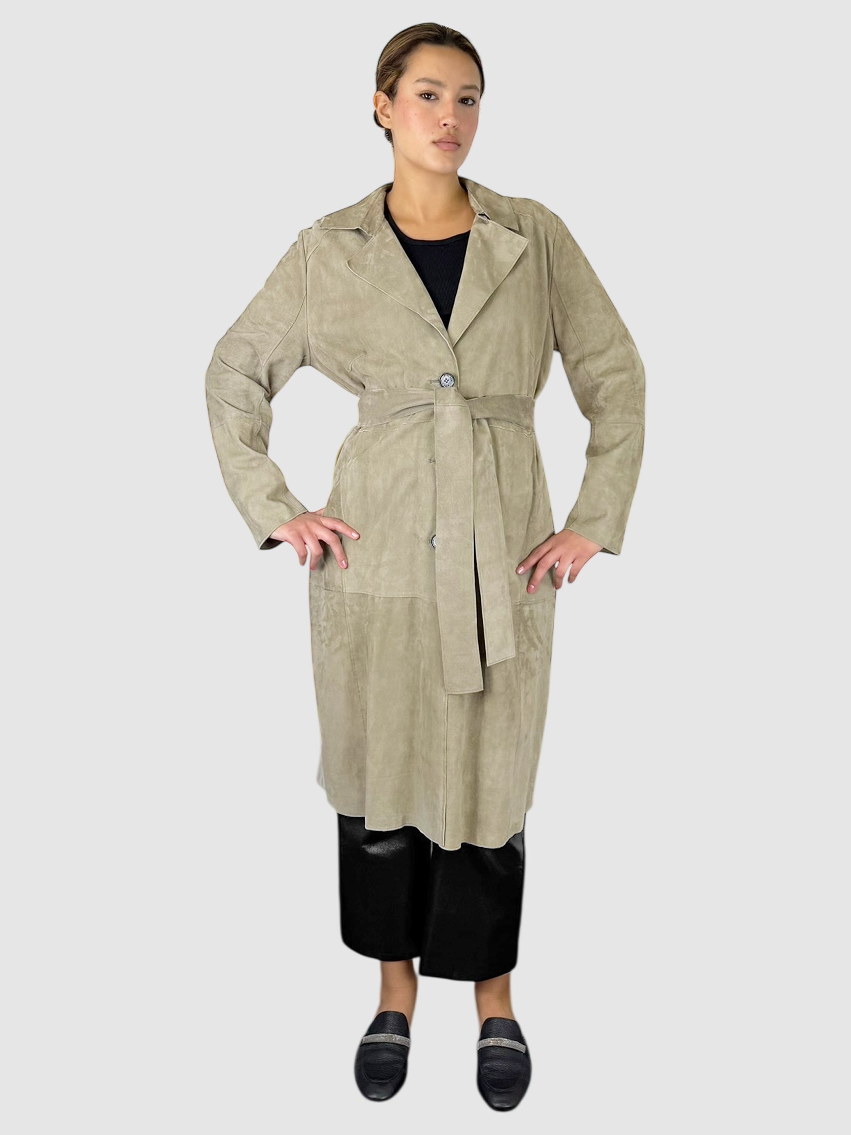 Suede Belted Coat