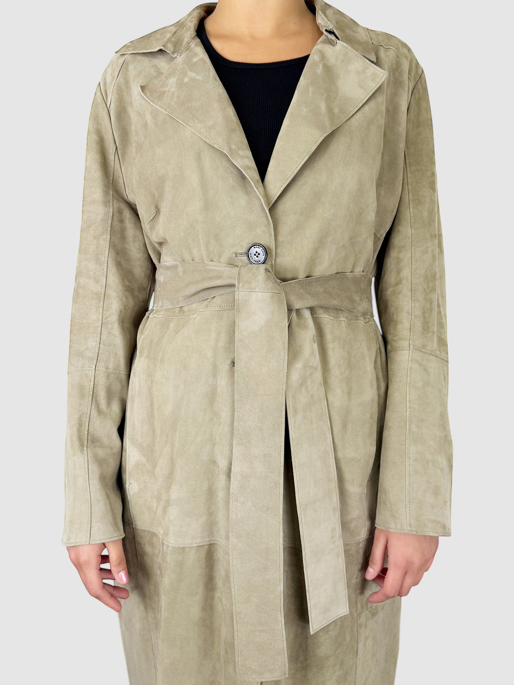 Suede Belted Coat