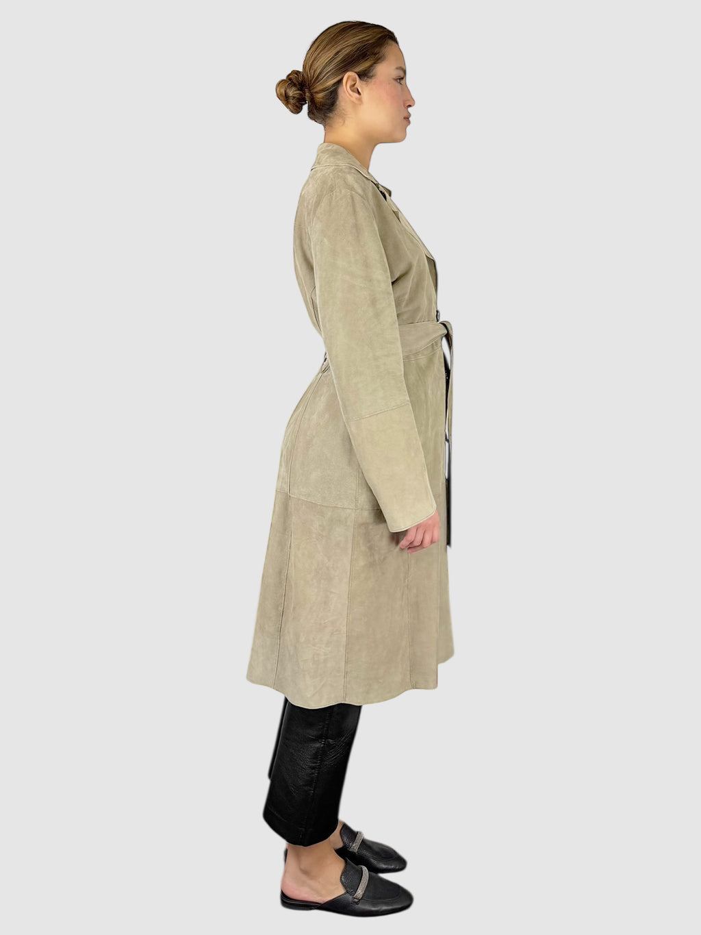 Suede Belted Coat