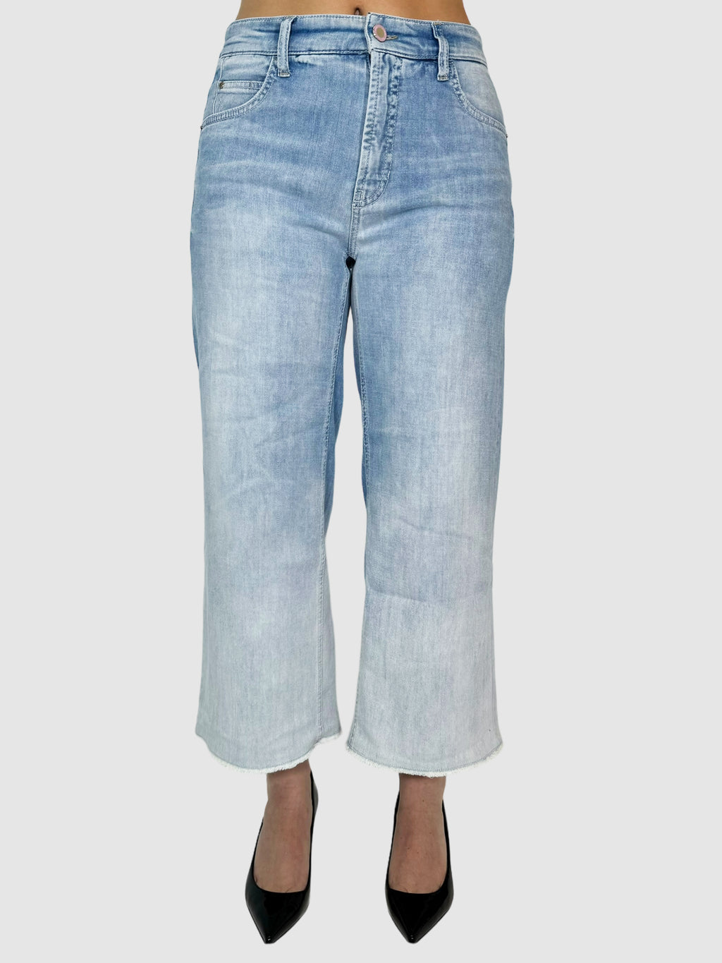 Cambio Blue Wide-Leg Cropped Jeans Size 29 Consignment Secondhand Designer Luxury Resale Toronto Trendy