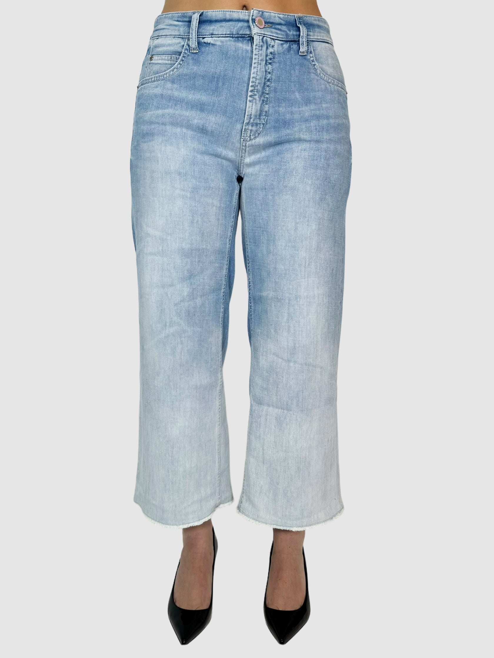 Cambio Blue Wide-Leg Cropped Jeans Size 29 Consignment Secondhand Designer Luxury Resale Toronto Trendy