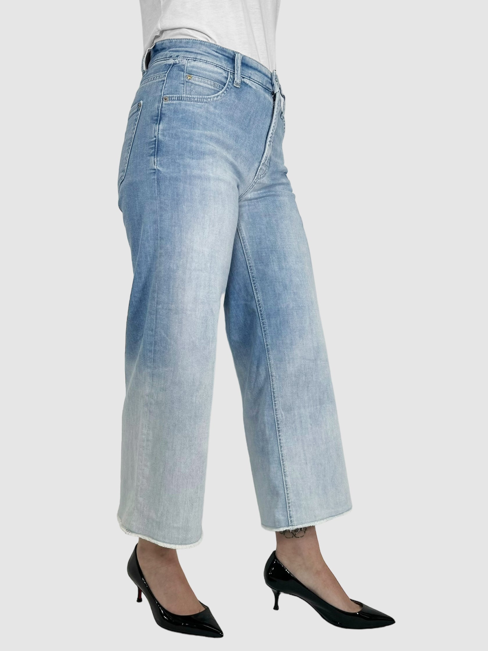Cambio Blue Wide-Leg Cropped Jeans Size 29 Consignment Secondhand Designer Luxury Resale Toronto Trendy