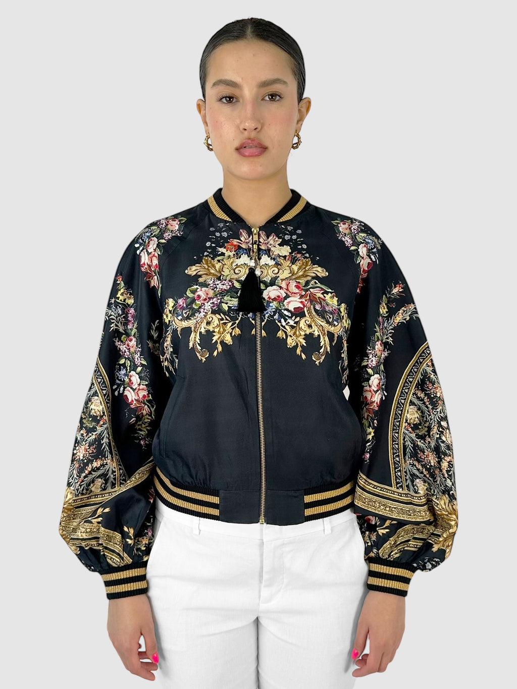 Silk Floral Bomber