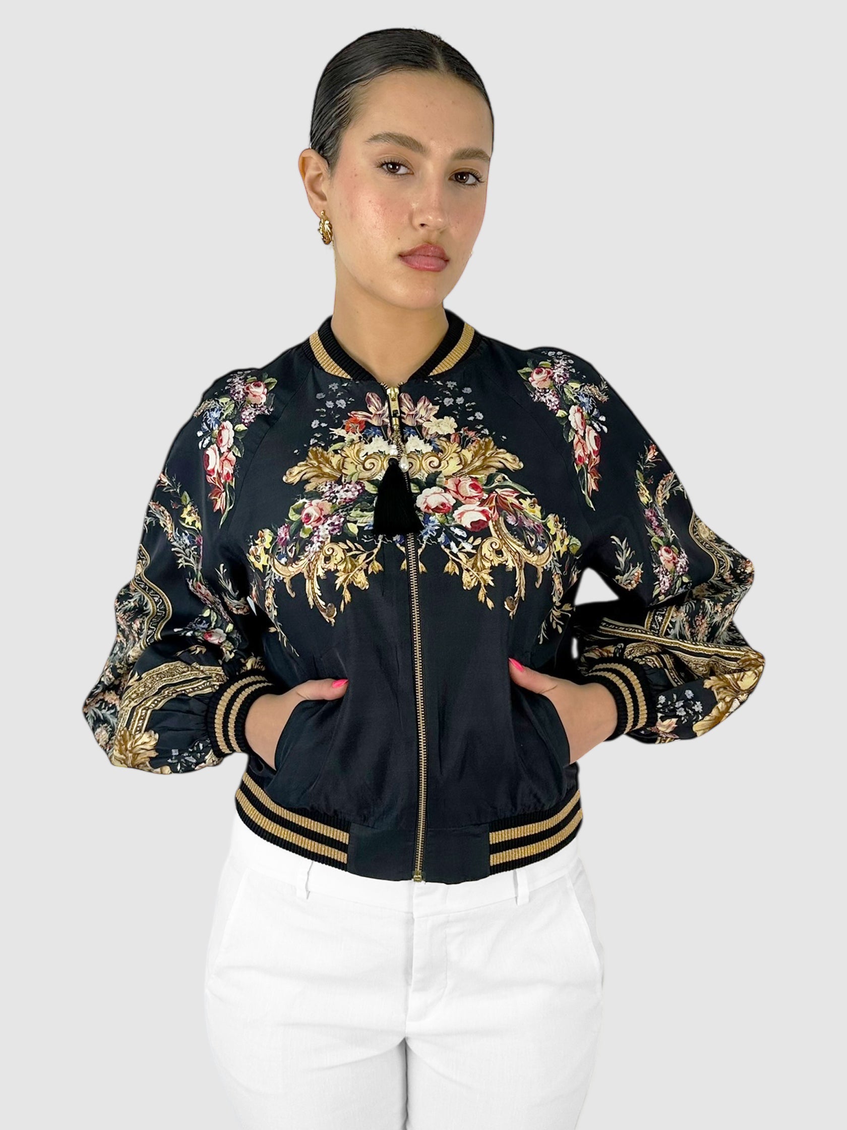 Silk Floral Bomber