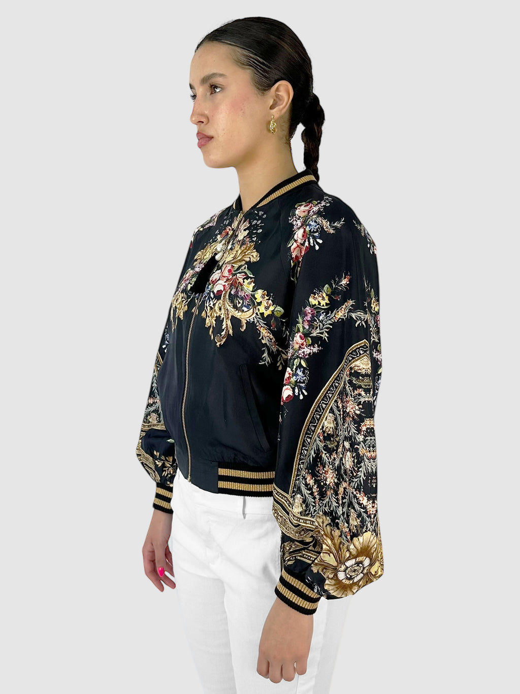 Silk Floral Bomber