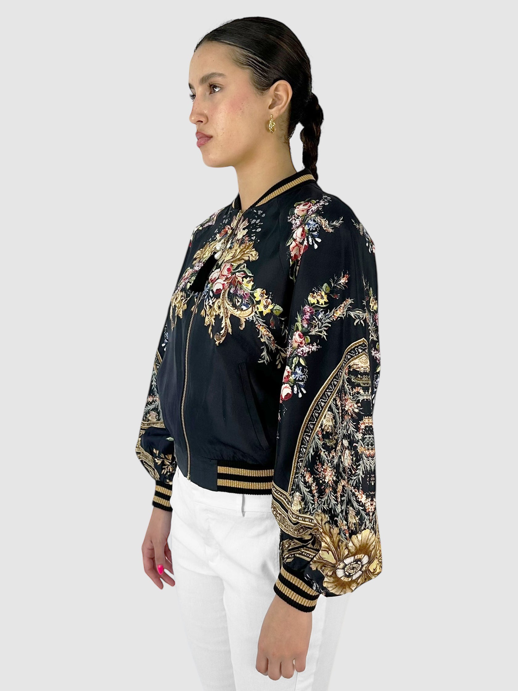 Silk Floral Bomber