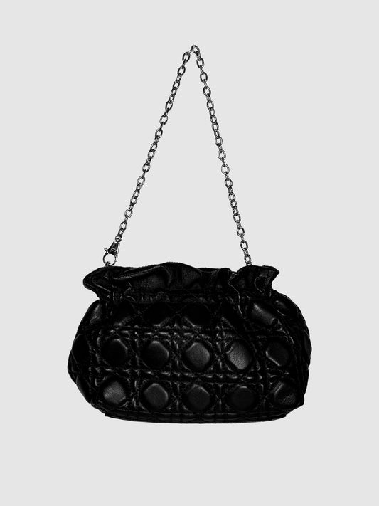 Christian Dior Black Cannage Chain Shoulder Bag Consignment Secondhand Designer Luxury Resale Toronto Trendy