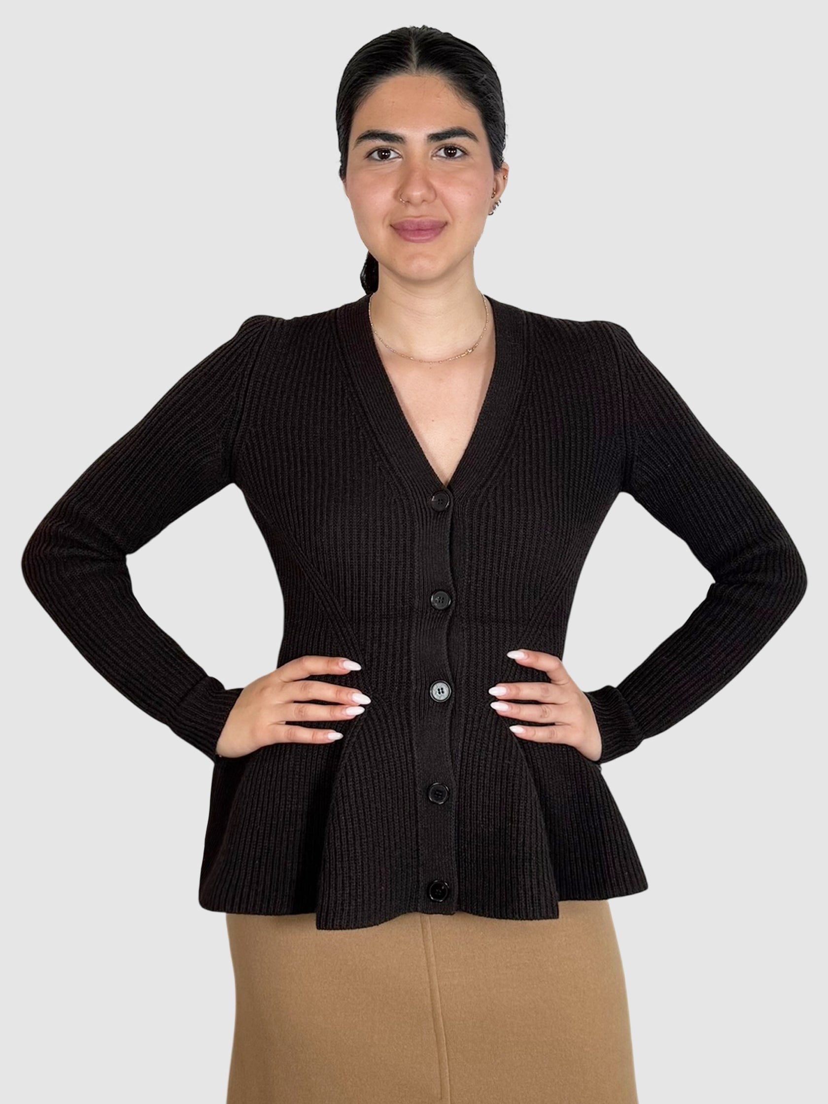 Peplum Wool Cardigan