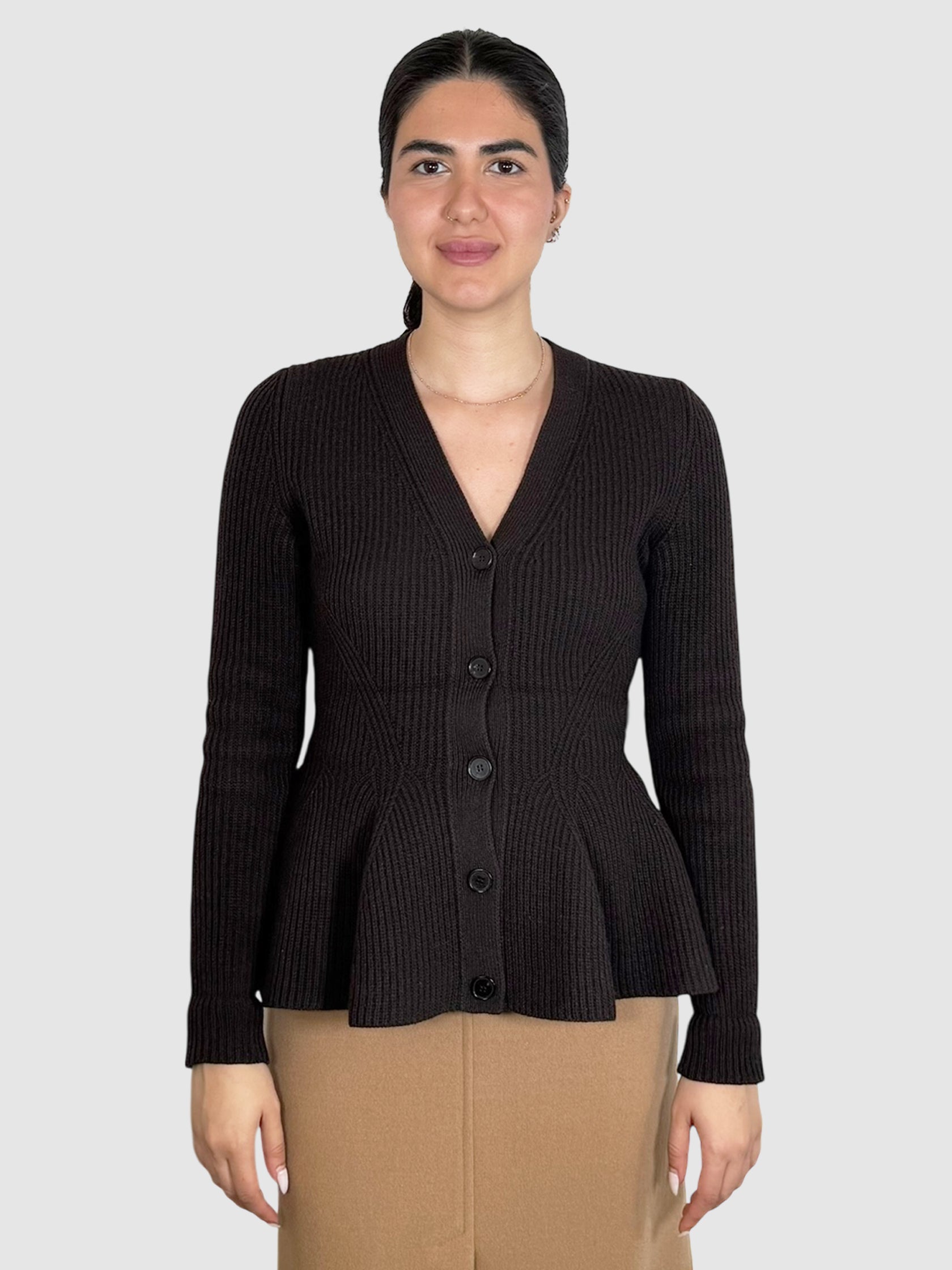 Peplum Wool Cardigan