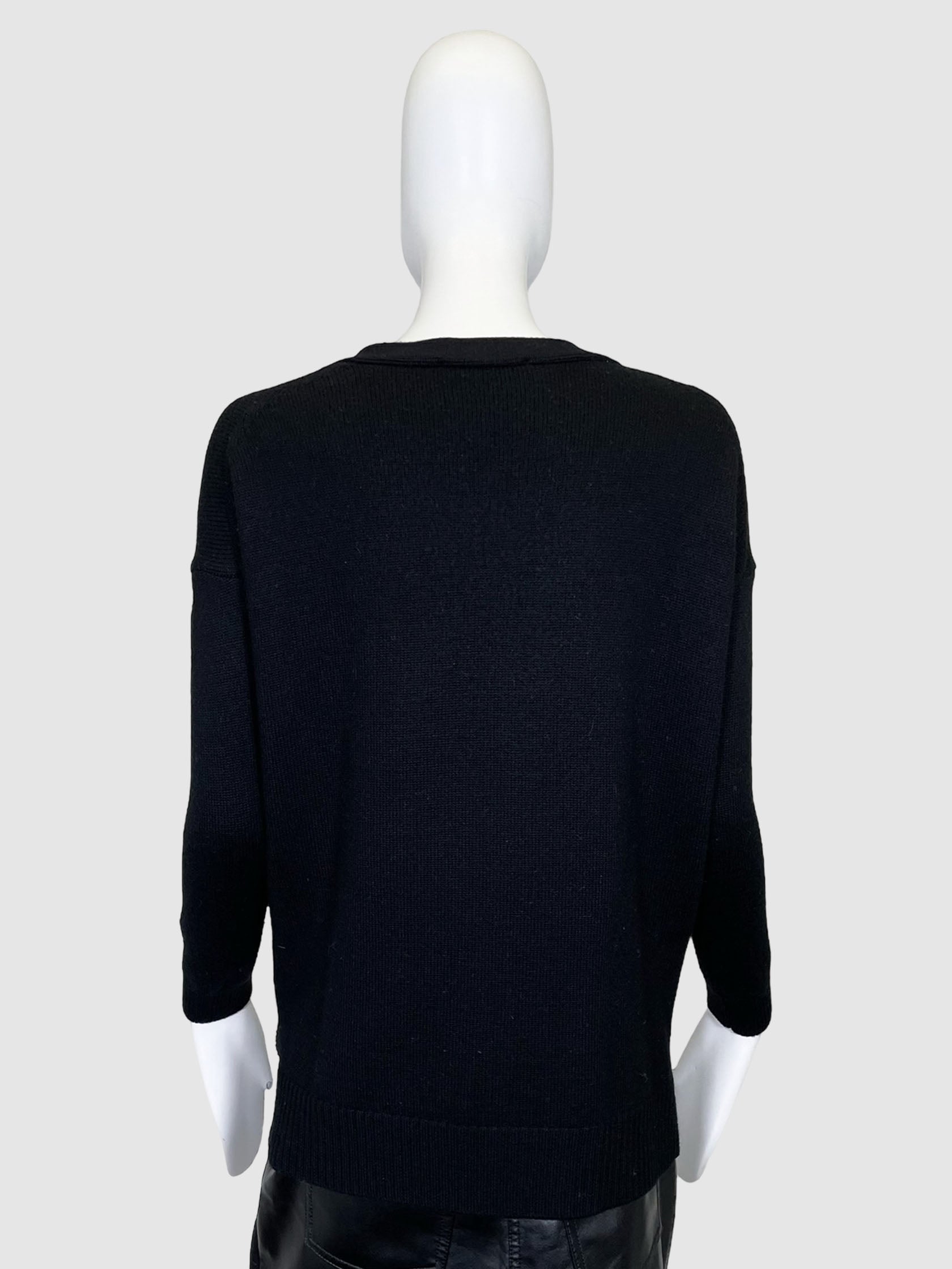 Maje Wool Cardigan with Studded Pockets - Size 1