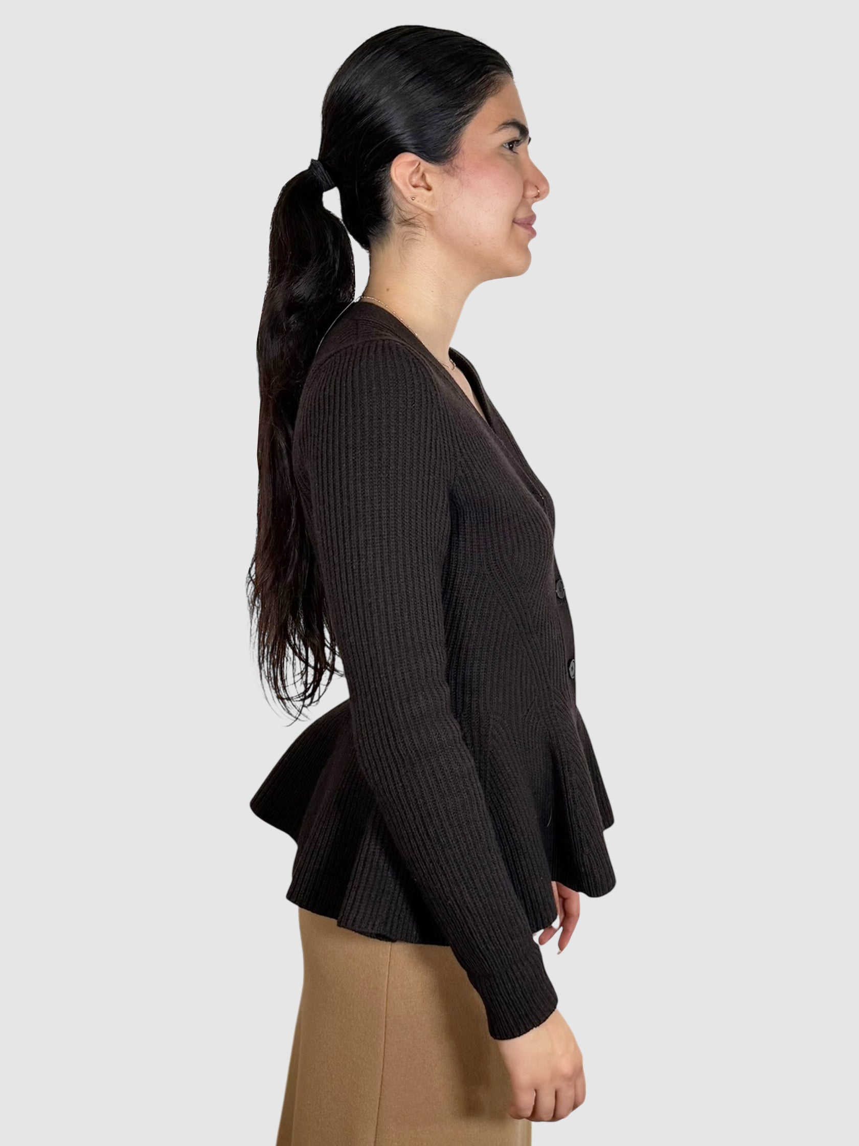 Peplum Wool Cardigan