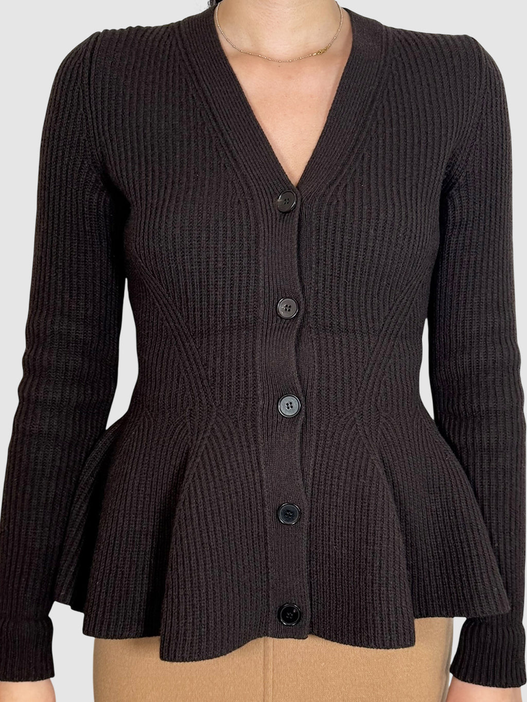 Peplum Wool Cardigan