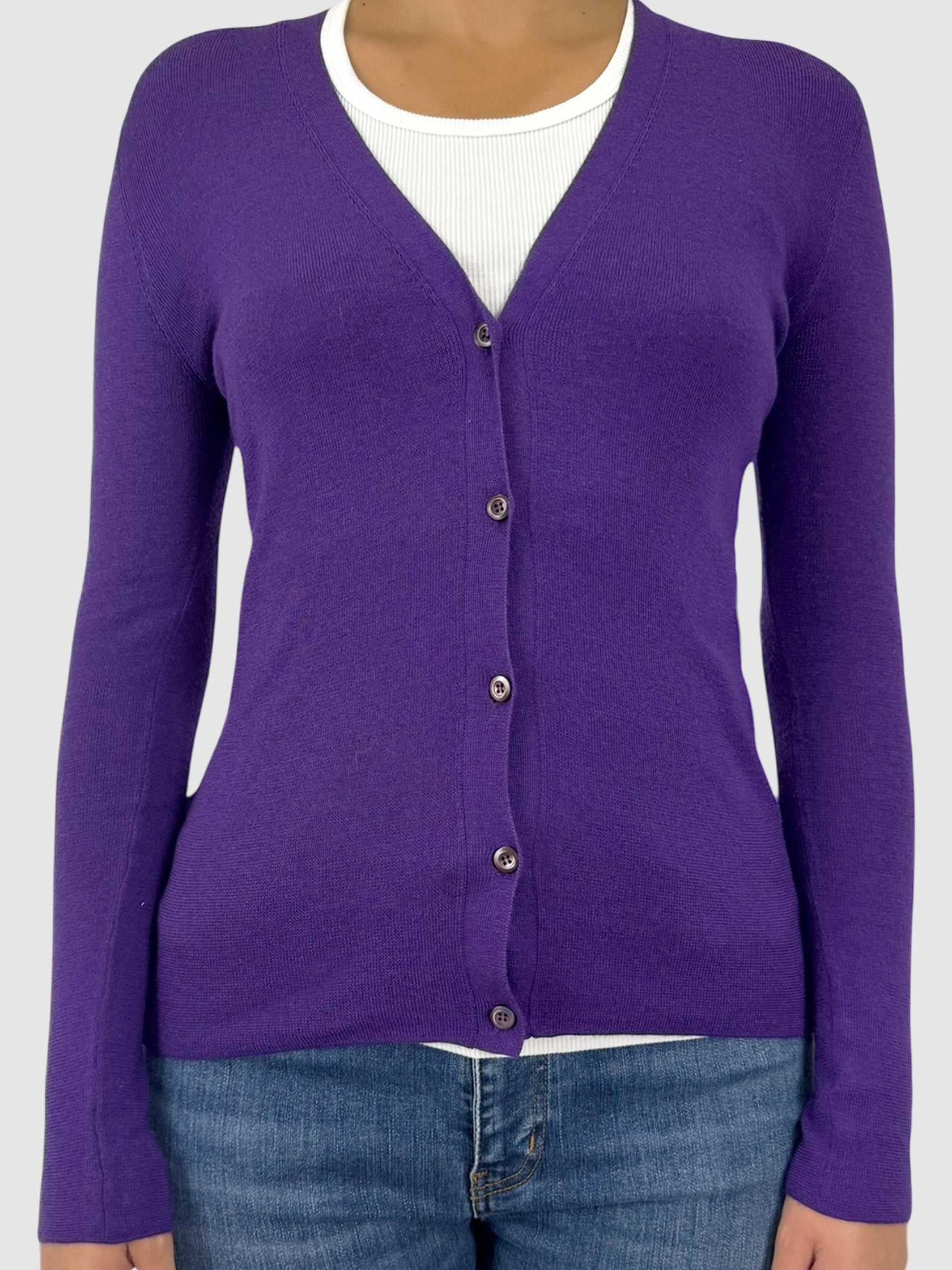 V-Neck Button-Up Cardigan
