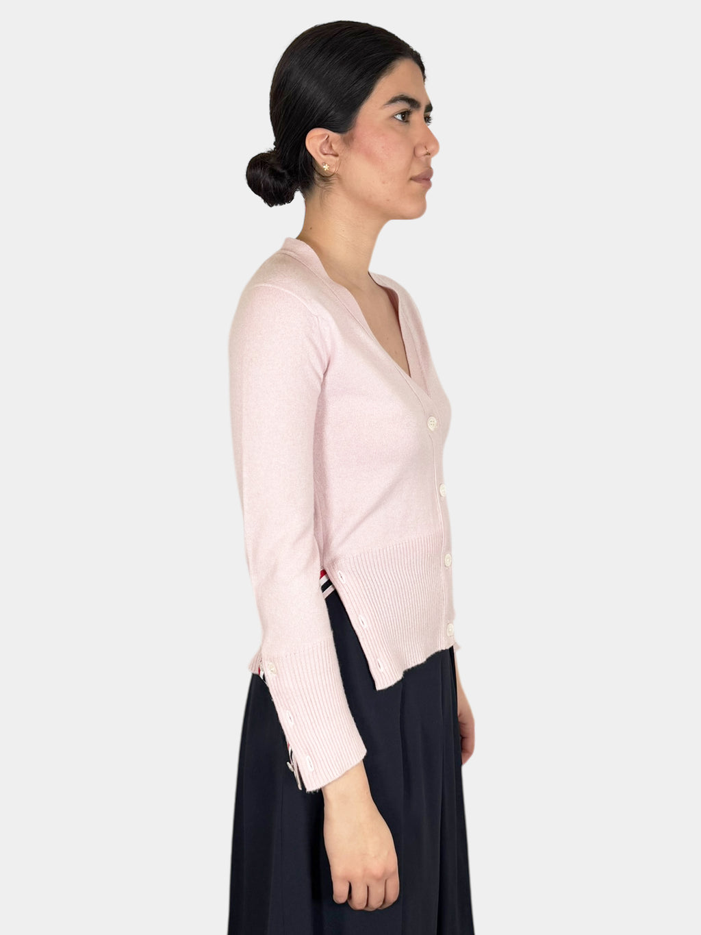 4-Bar V-Neck Cashmere Cardigan - Size 42