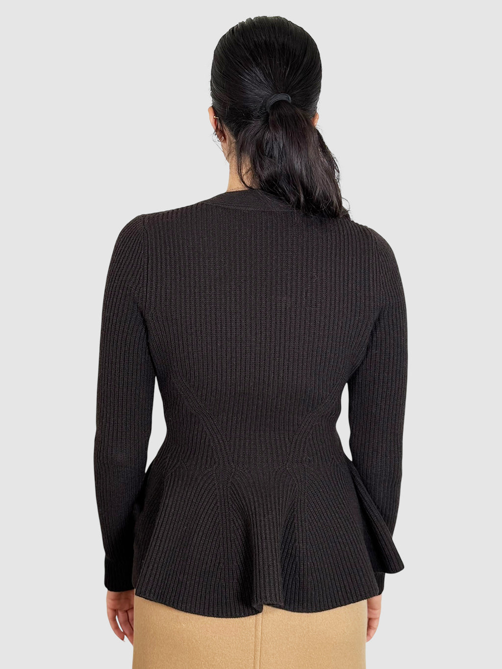 Peplum Wool Cardigan