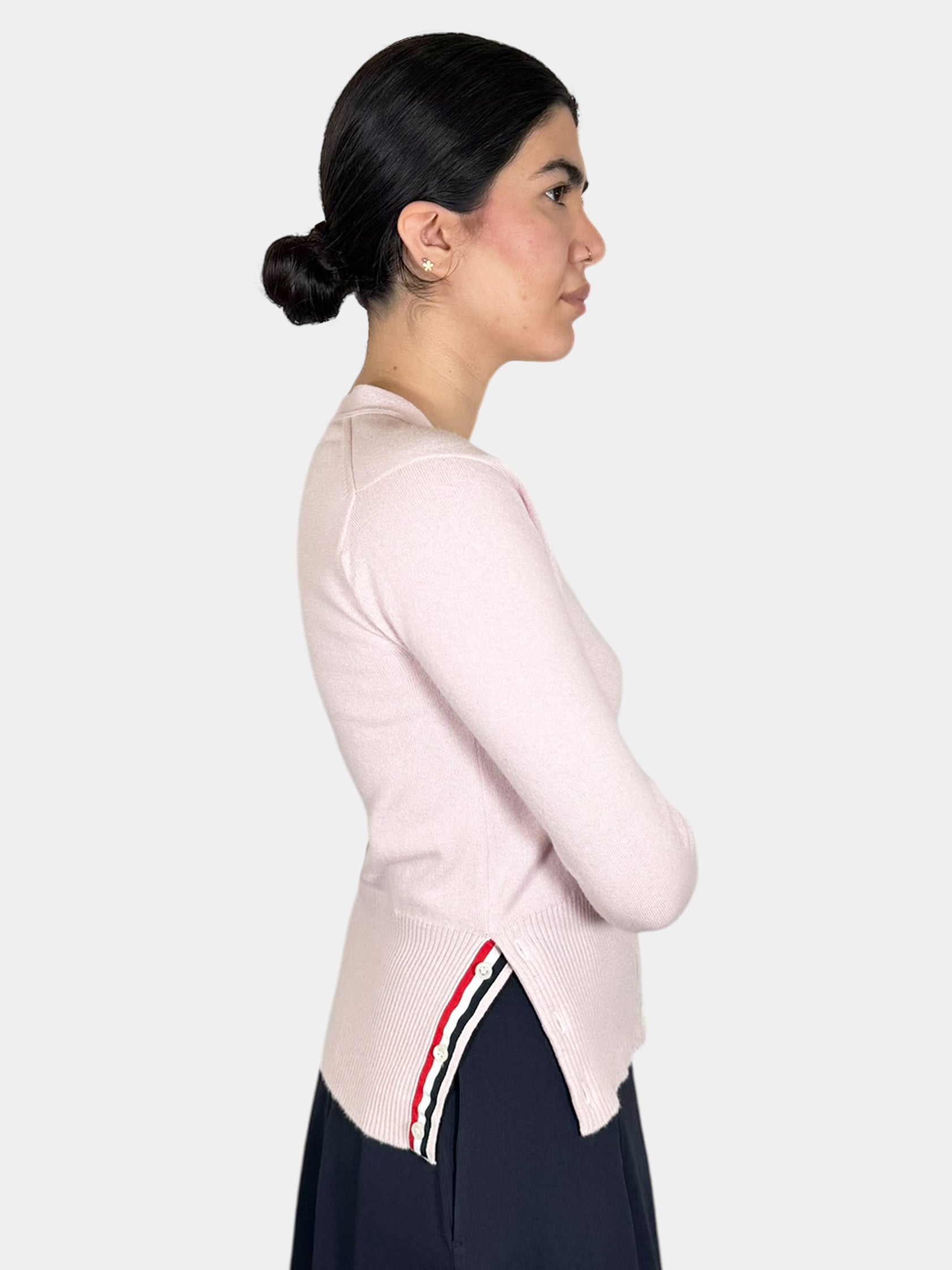 4-Bar V-Neck Cashmere Cardigan - Size 42