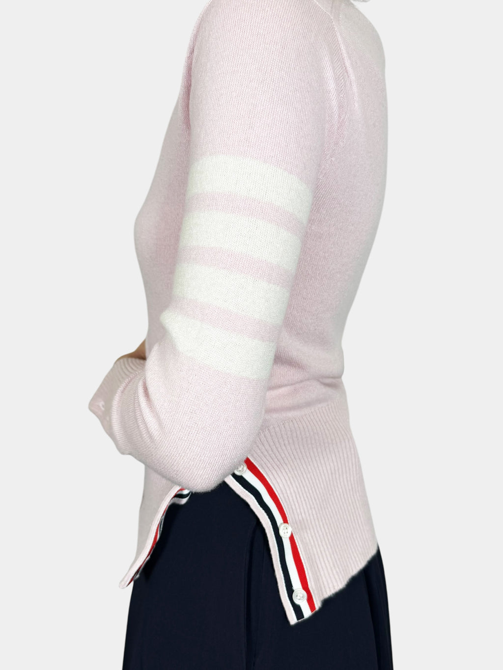 4-Bar V-Neck Cashmere Cardigan - Size 42