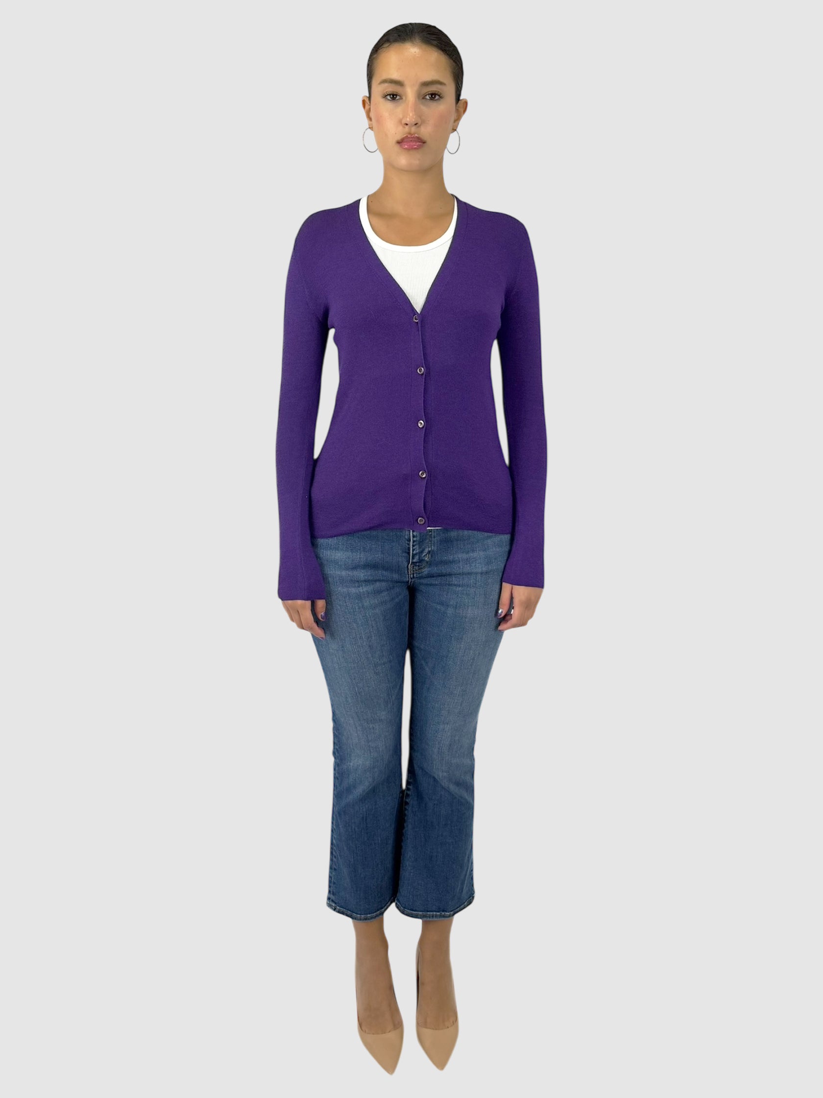 V-Neck Button-Up Cardigan